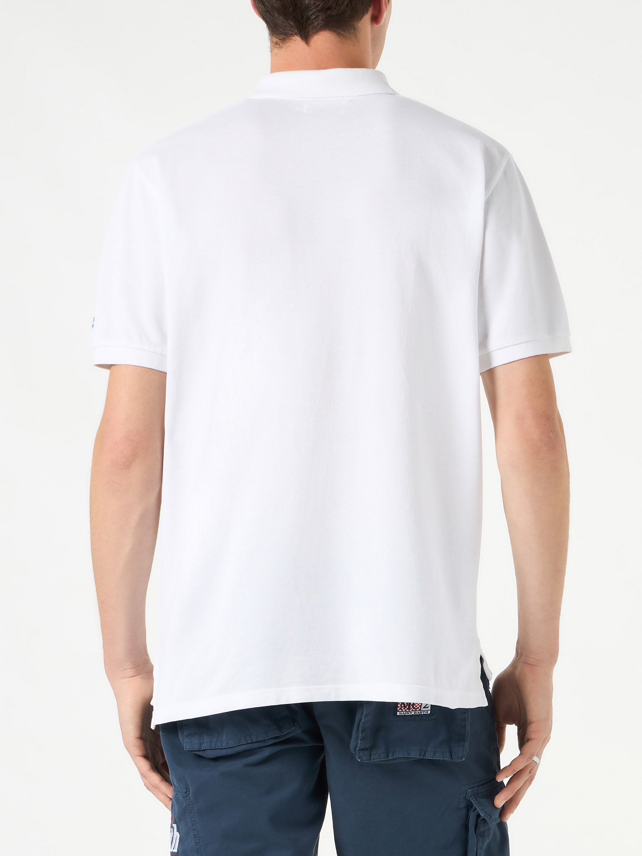 mc2-saint-barth-polo-uomo-piquet-bianco-logo-vintage-st-barth image 3
