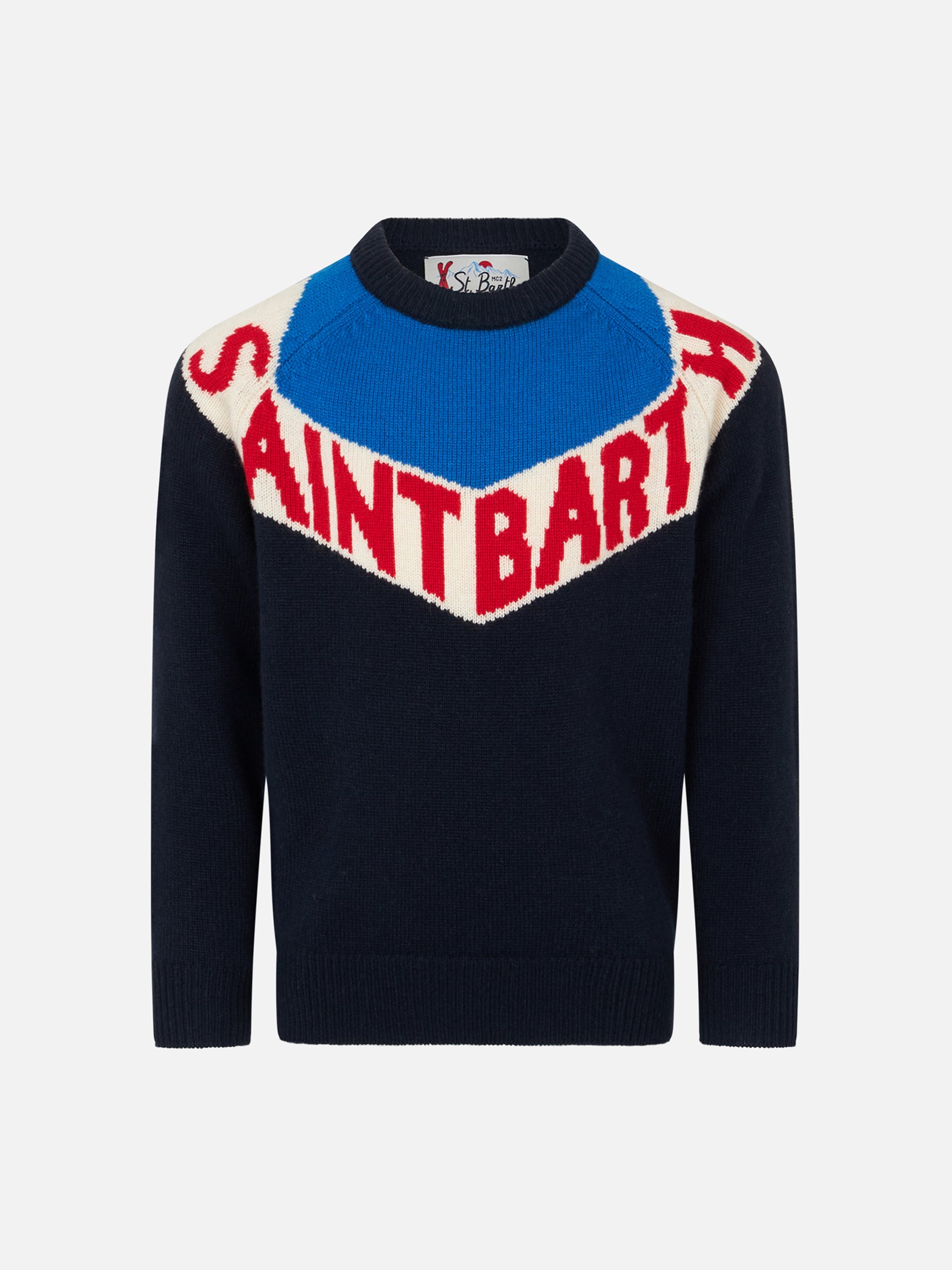 mc2-saint-barth-maglione-girocollo-bambino-saint-barth-blu-cashmere-e-lana image 1