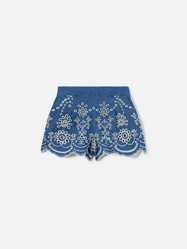 mc2-saint-barth-amani-jr-short-bambina-blu-chambray-con-ricamo image 1