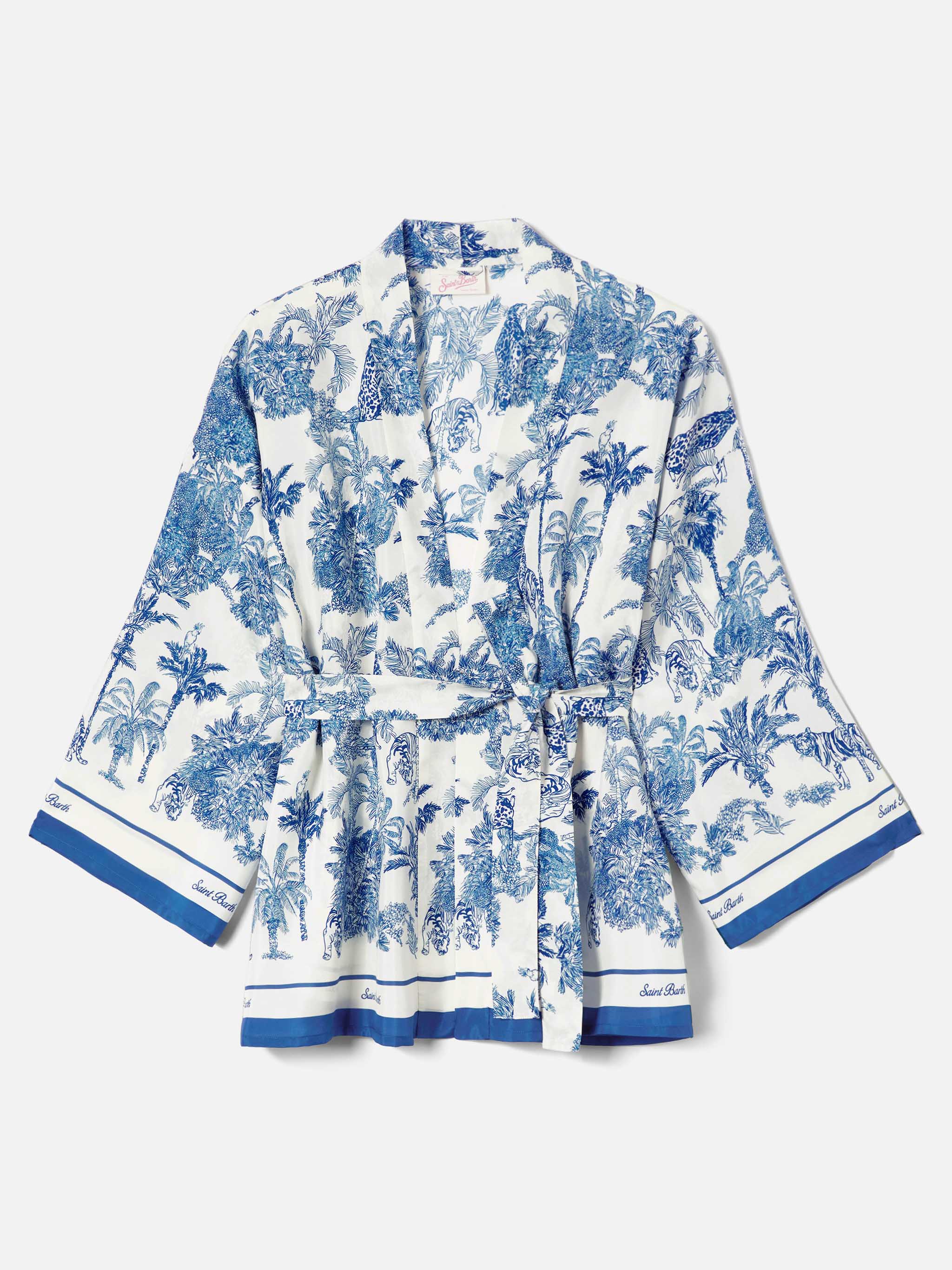 mc2-saint-barth-kimono-corto-carly-in-seta-con-stampa-toile-de-jouy-blu-e-bianco image 4