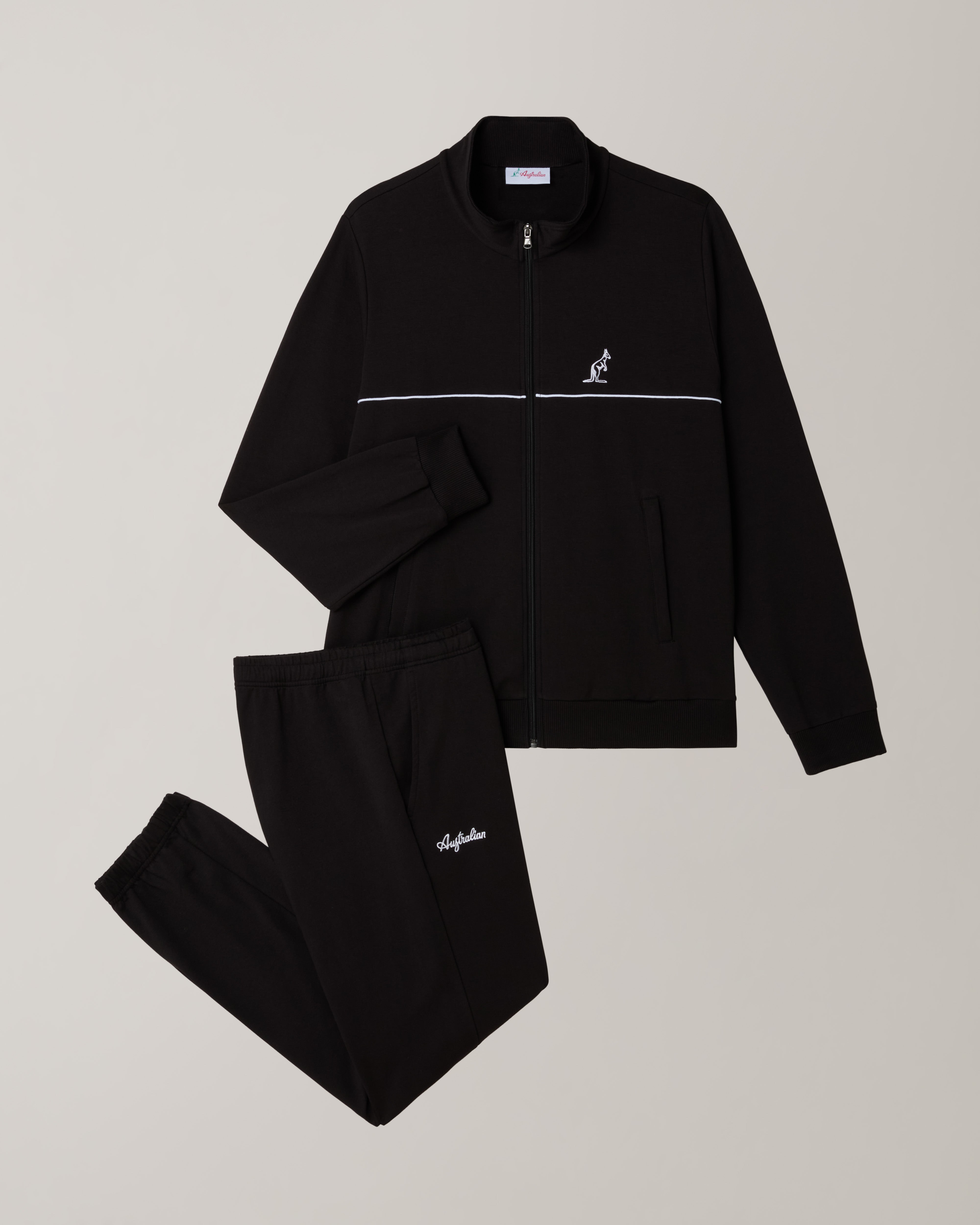 australian-essential-line-tracksuit-tuta-felpa-nera-full-zip image 8
