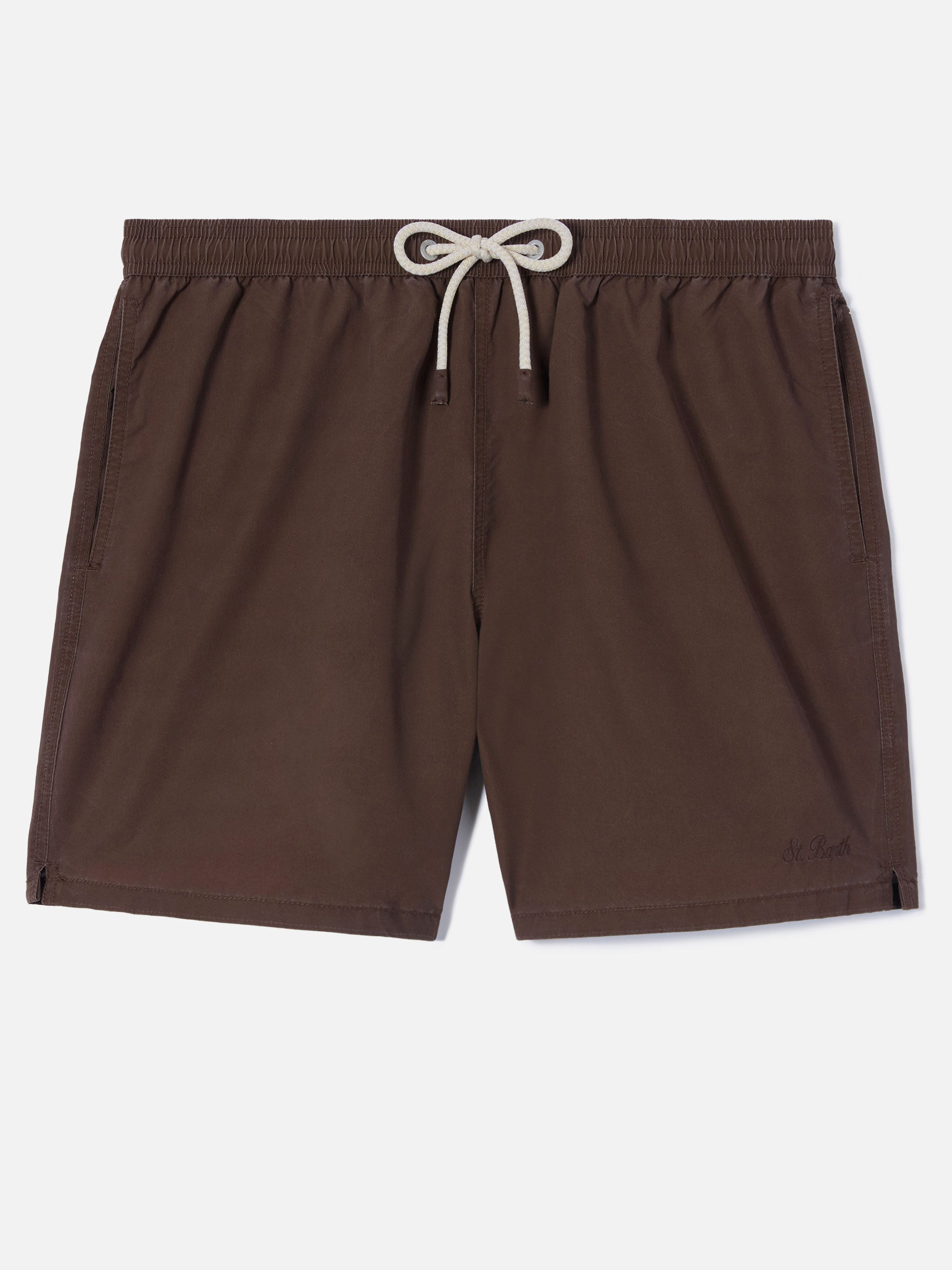 mc2-saint-barth-costume-mare-patmos-marrone-used-con-ricamo-logo image 1