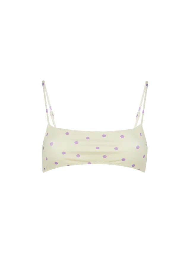 mc2-saint-barth-top-sadie-bralette-donna-pois-avorio-spalline-sottili image 1