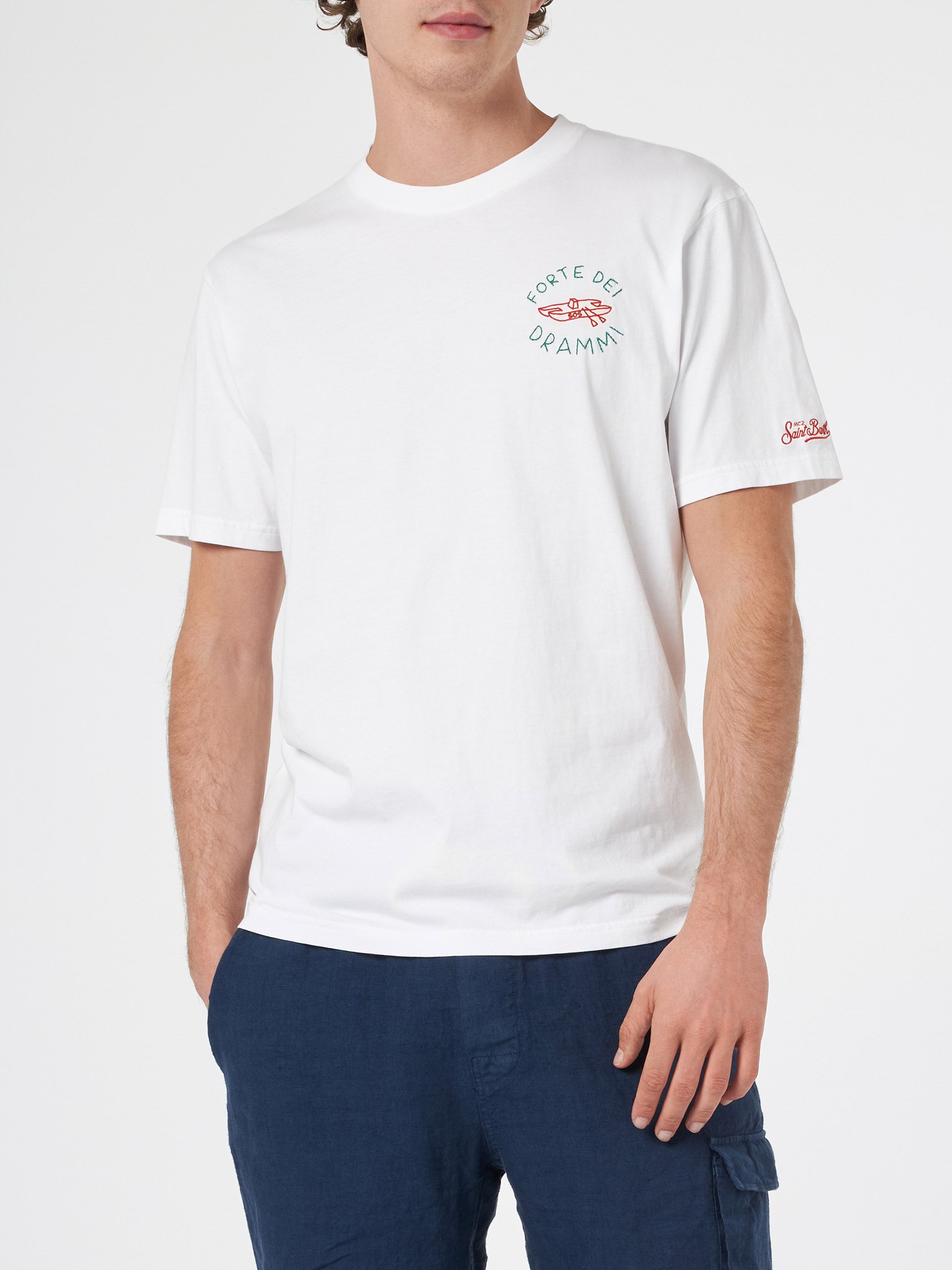 mc2-saint-barth-portofino-t-shirt-uomo-bianca-ricamo-forte-dei-drammi-special-ed image 3