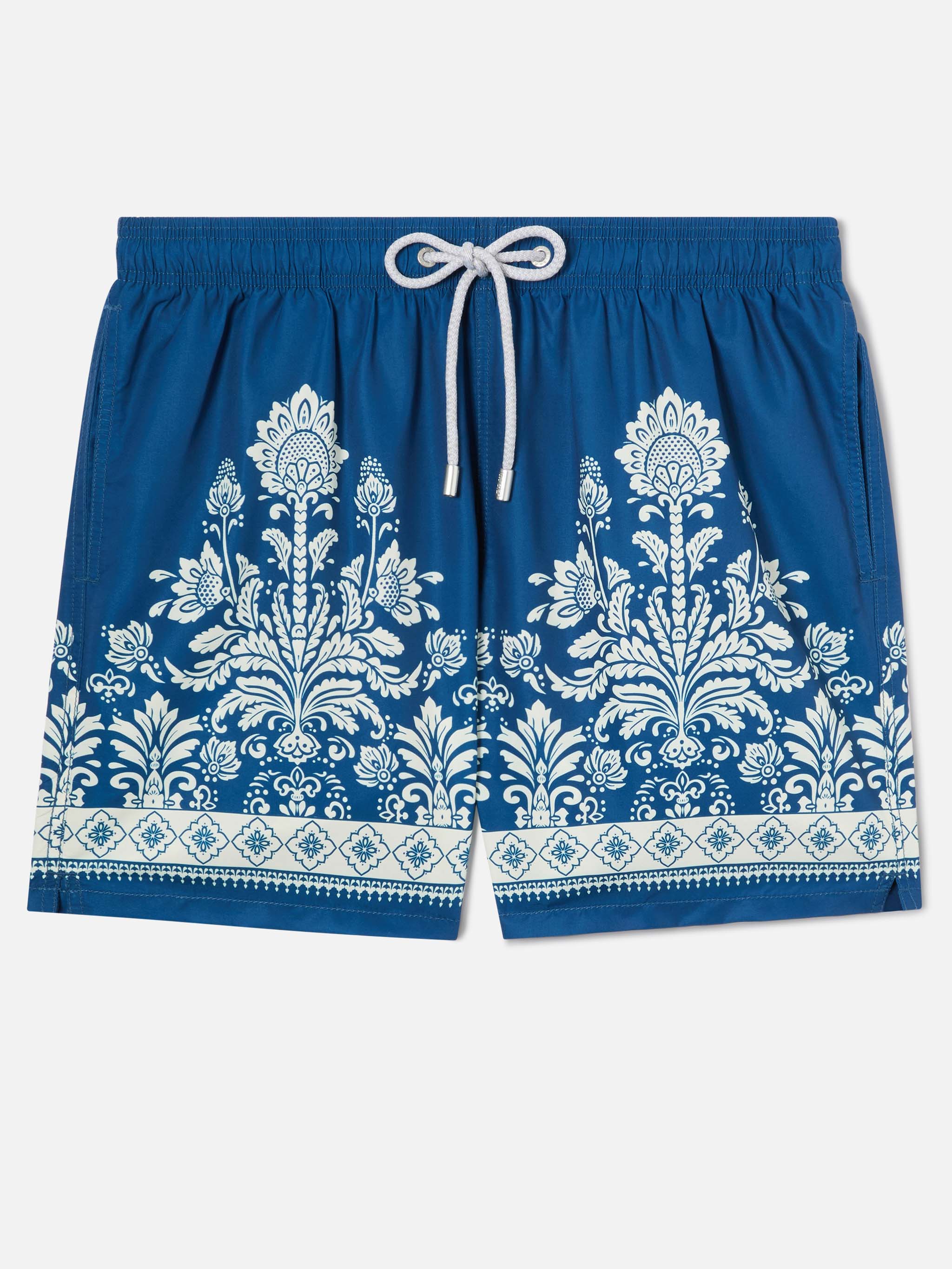 mc2-saint-barth-gustavia-costume-mare-uomo-blu-stampa-floreale-ornamentale image 1