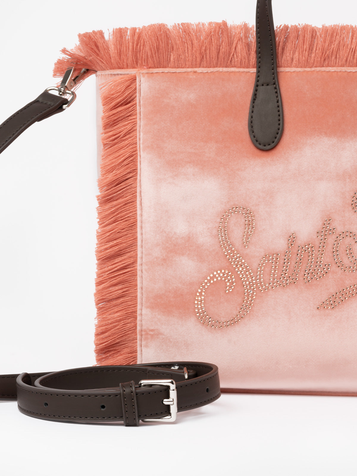 mc2-saint-barth-colette-borsa-in-velluto-rosa-con-logo-in-strass image 3