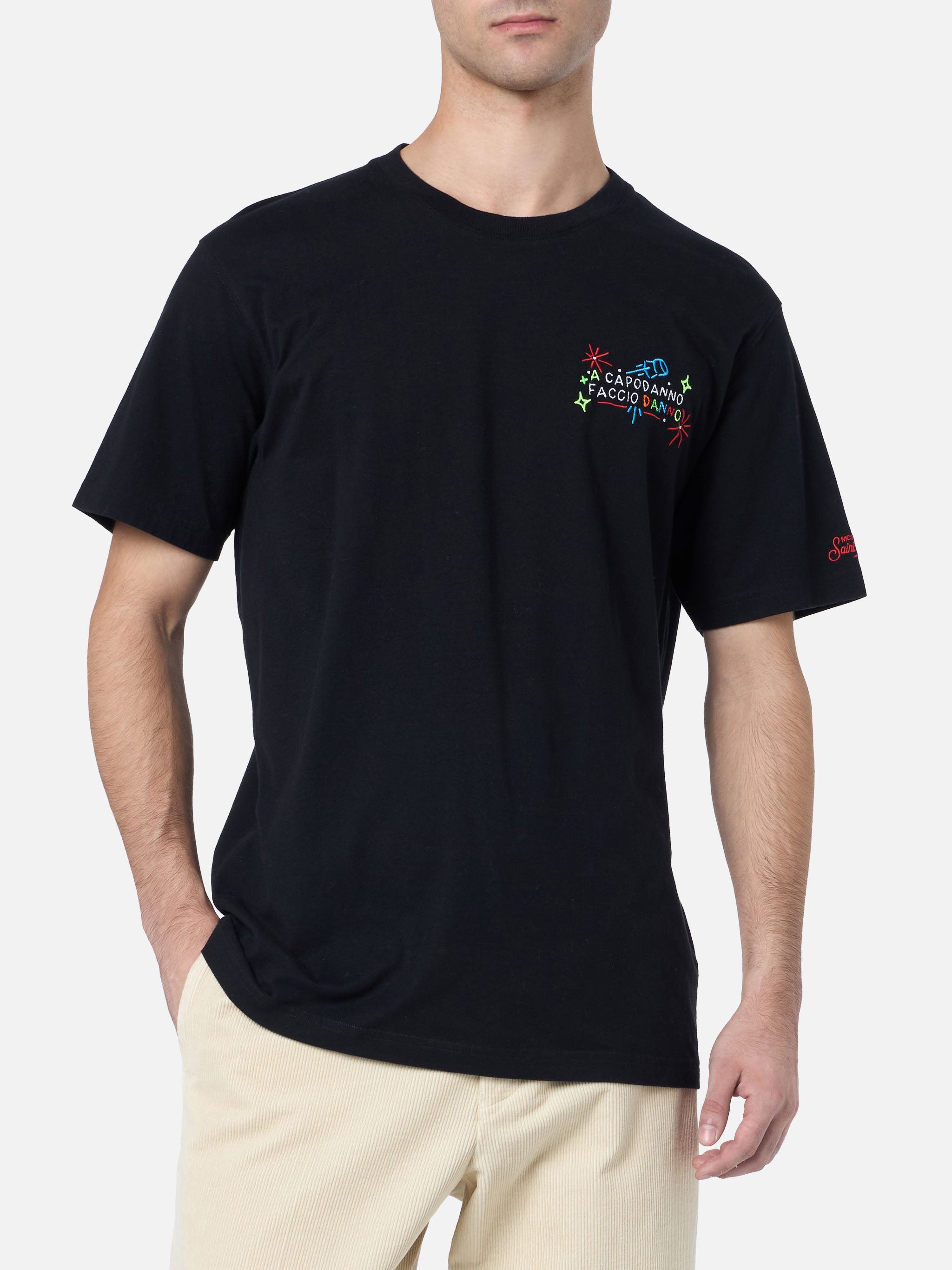 mc2-saint-barth-t-shirt-arnott-nera-con-ricamo-a-capodanno-faccio-danno-special- image 3