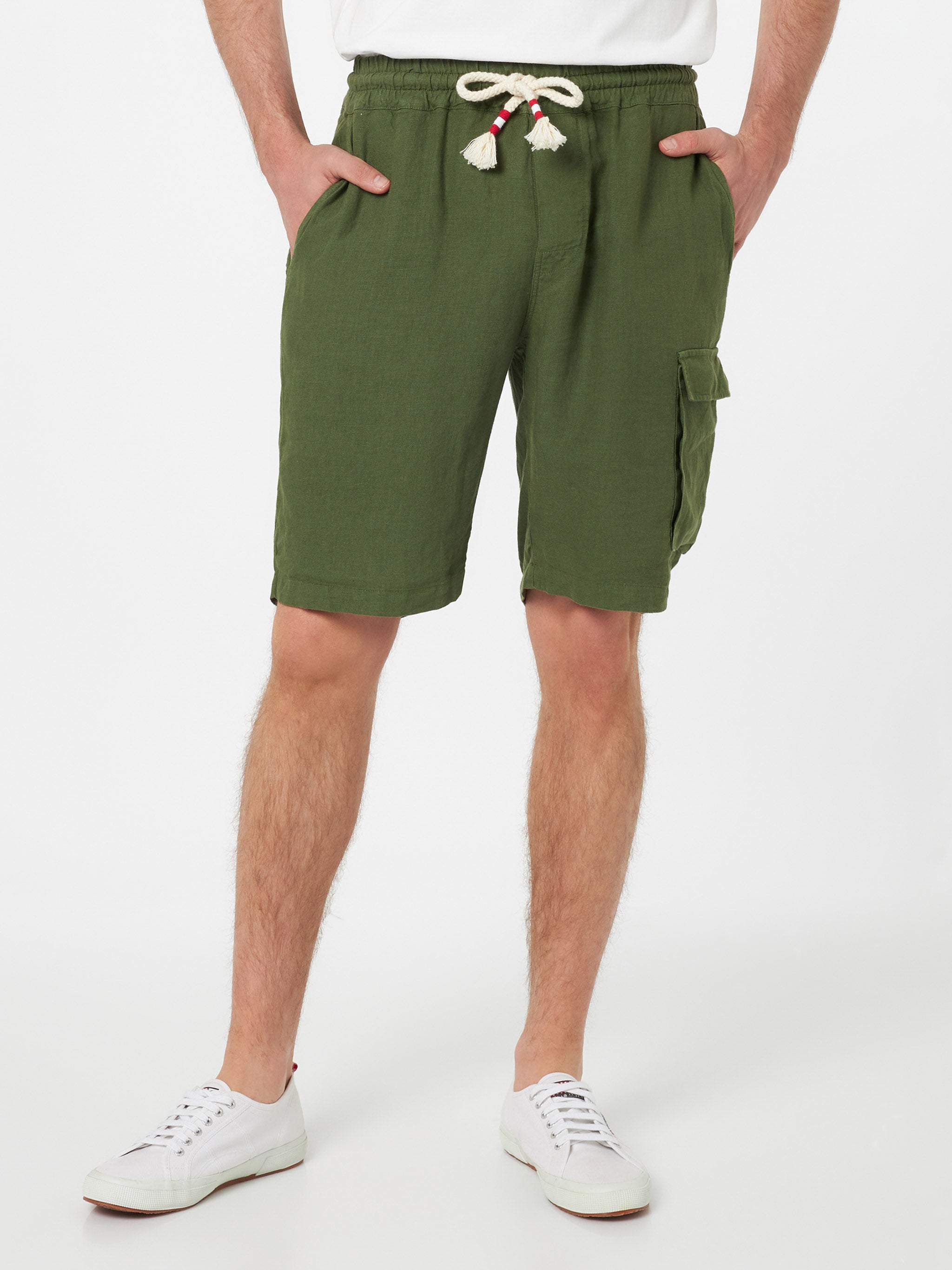 mc2-saint-barth-marseille-bermuda-uomo-in-lino-verde-militare image 1