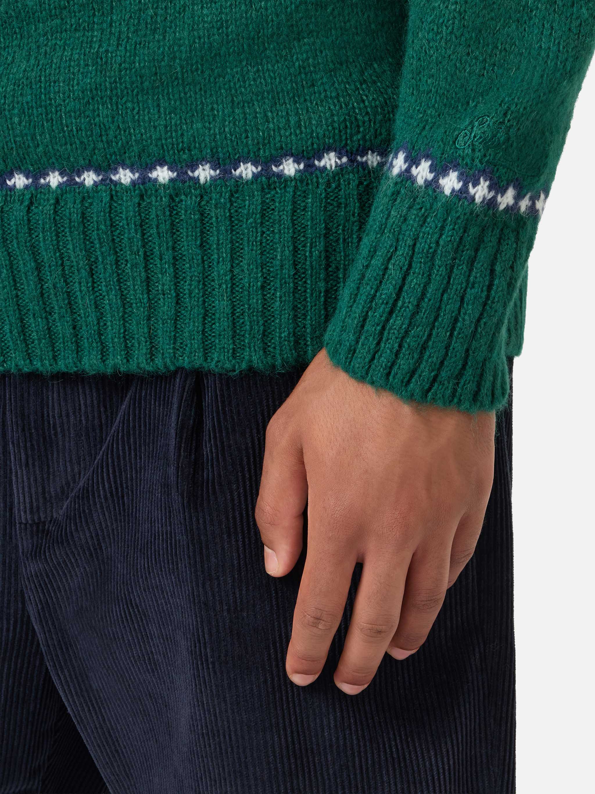 mc2-saint-barth-maglione-heron-nordic-soft-jacquard-fair-isle-verde-foresta-uomo image 5