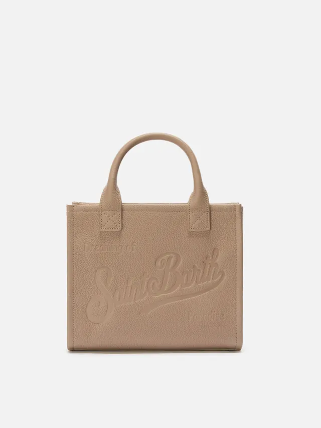 mc2-saint-barth-borsa-a-spalla-vanity-bag-midi-in-pelle-martellata-nocciola image 1