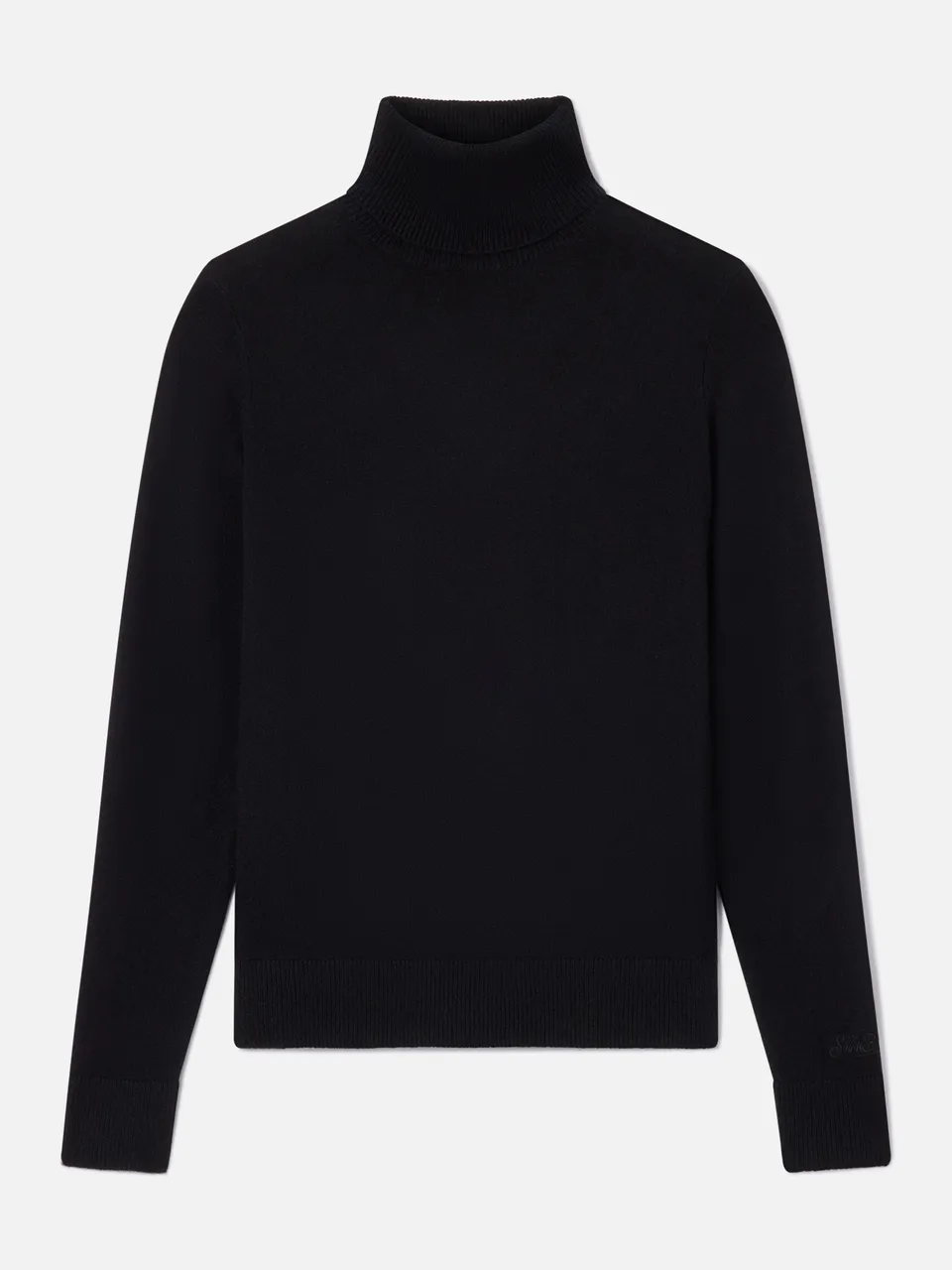 mc2-saint-barth-moody-maglia-donna-in-cashmere-nera-con-collo-alto image 1