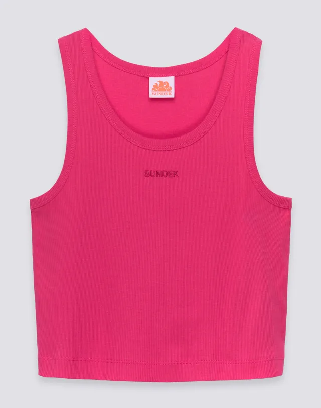 sundek-w387ttcr500-canotta-crop-donna-logo-ricamato image 1