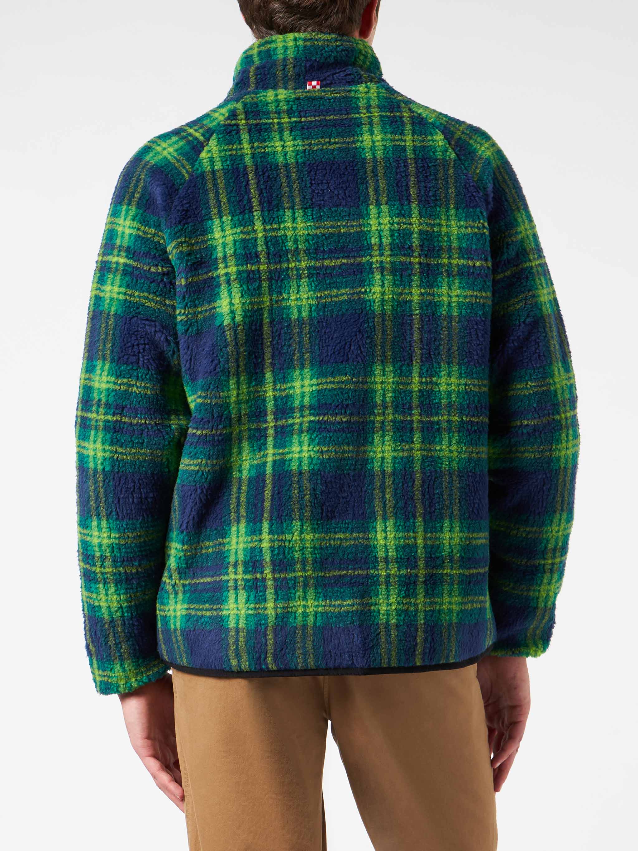 mc2-saint-barth-giacca-keystone-uomo-sherpa-fantasia-tartan-verde-blu image 2
