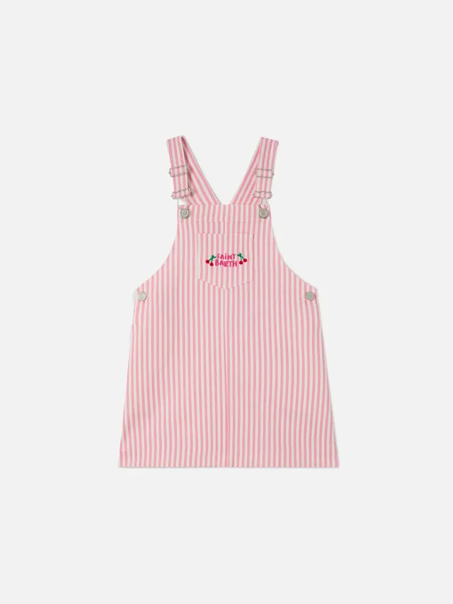 mc2-saint-barth-tecla-jr-vestito-salopette-bambina-denim-rigato-rosa image 1