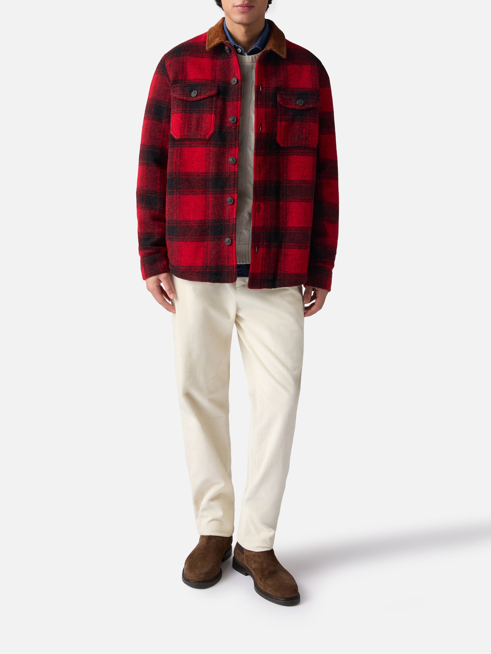 mc2-saint-barth-giacca-landeck-uomo-in-misto-lana-tartan-rosso image 2
