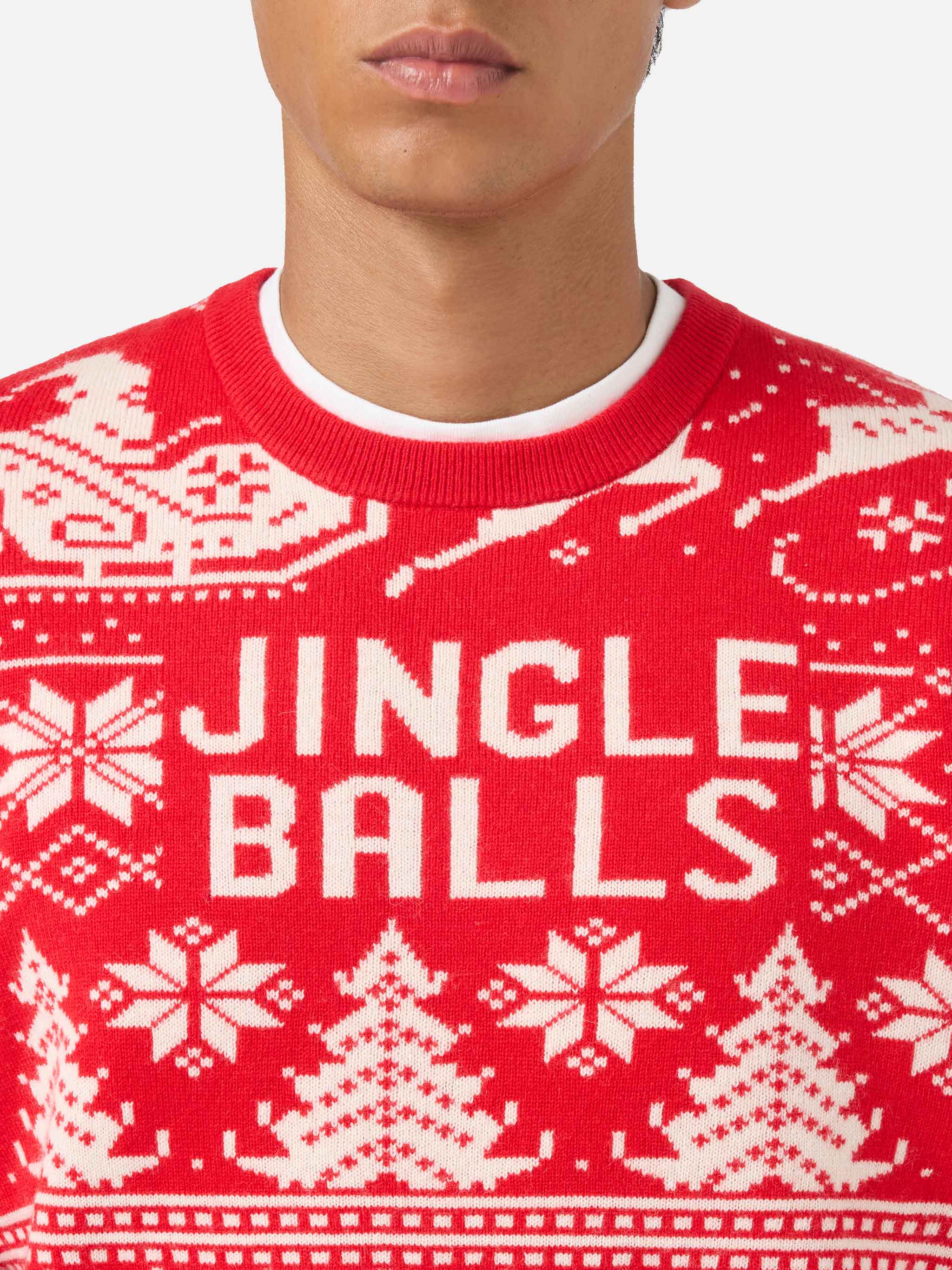 mc2-saint-barth-heron-maglione-uomo-rosso-fair-isle-jacquard-jingle-balls image 2