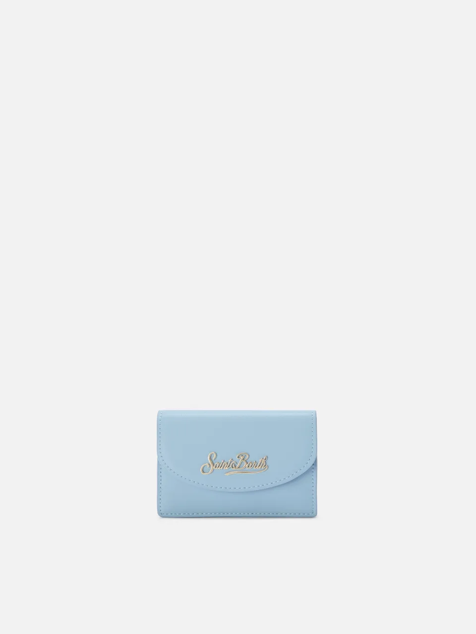 portacarte-mc2-saint-barth-in-pelle-liscia-azzurro-con-logo-metallico image 1