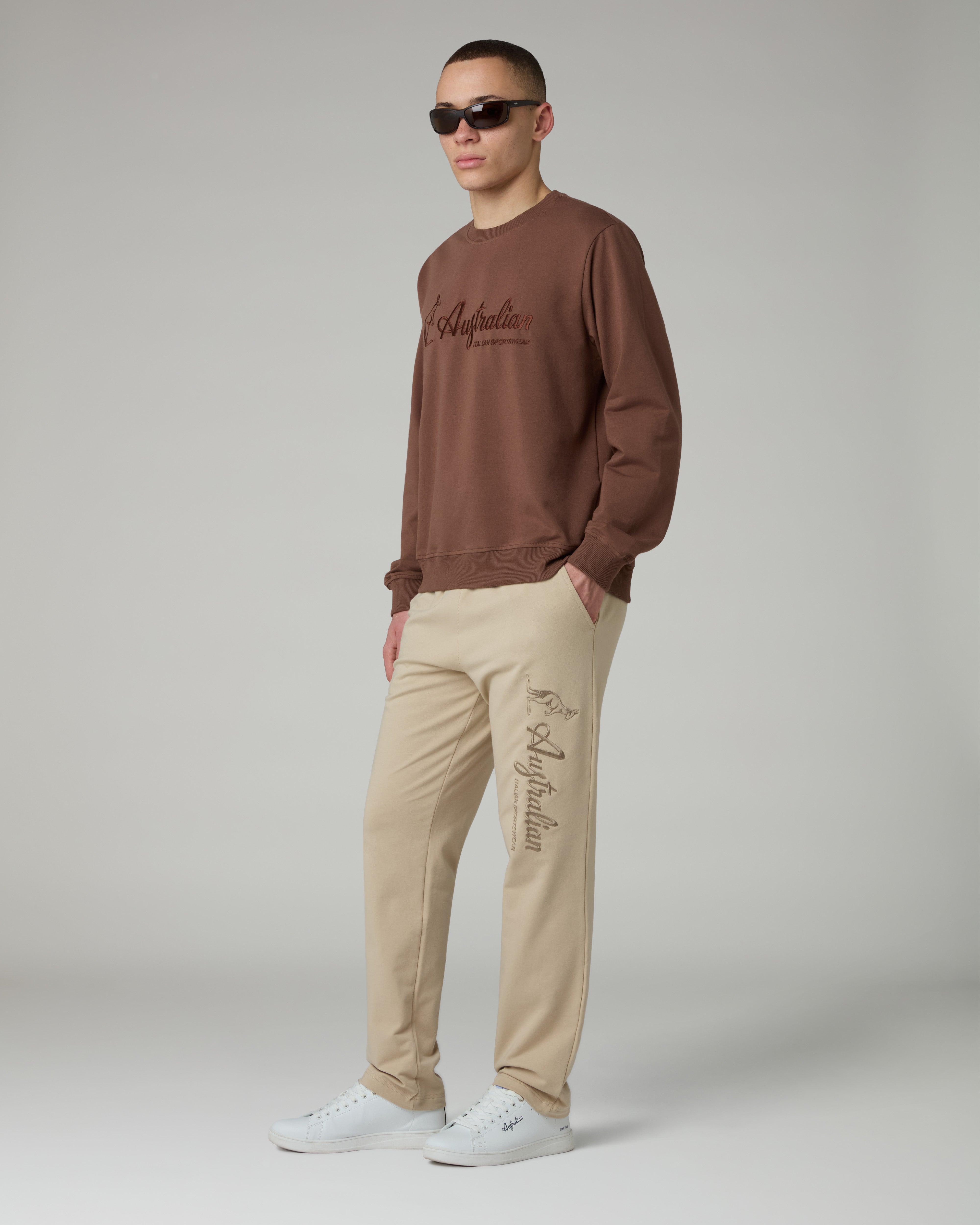 australian-statement-logo-track-pant-pantalone-felpa-sabbia image 2