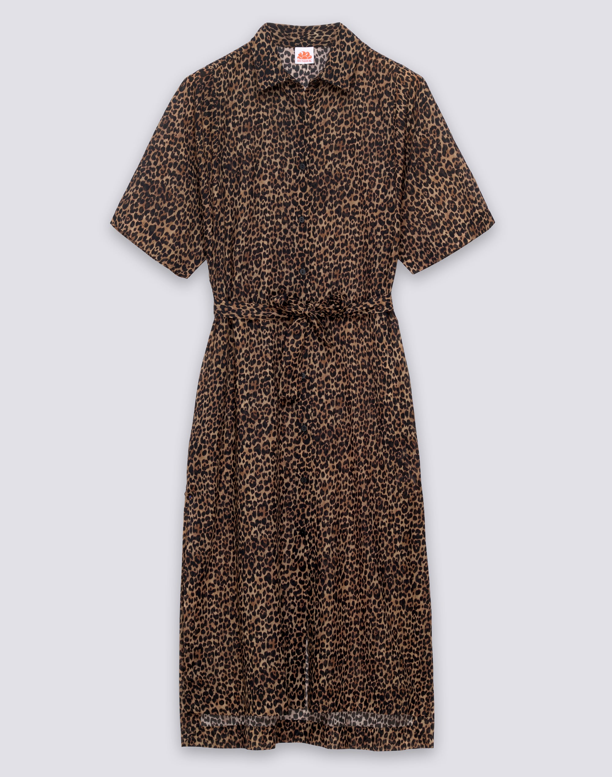 sundek-abito-chemisier-donna-lungo-animalier-con-cintura-removibile image 1