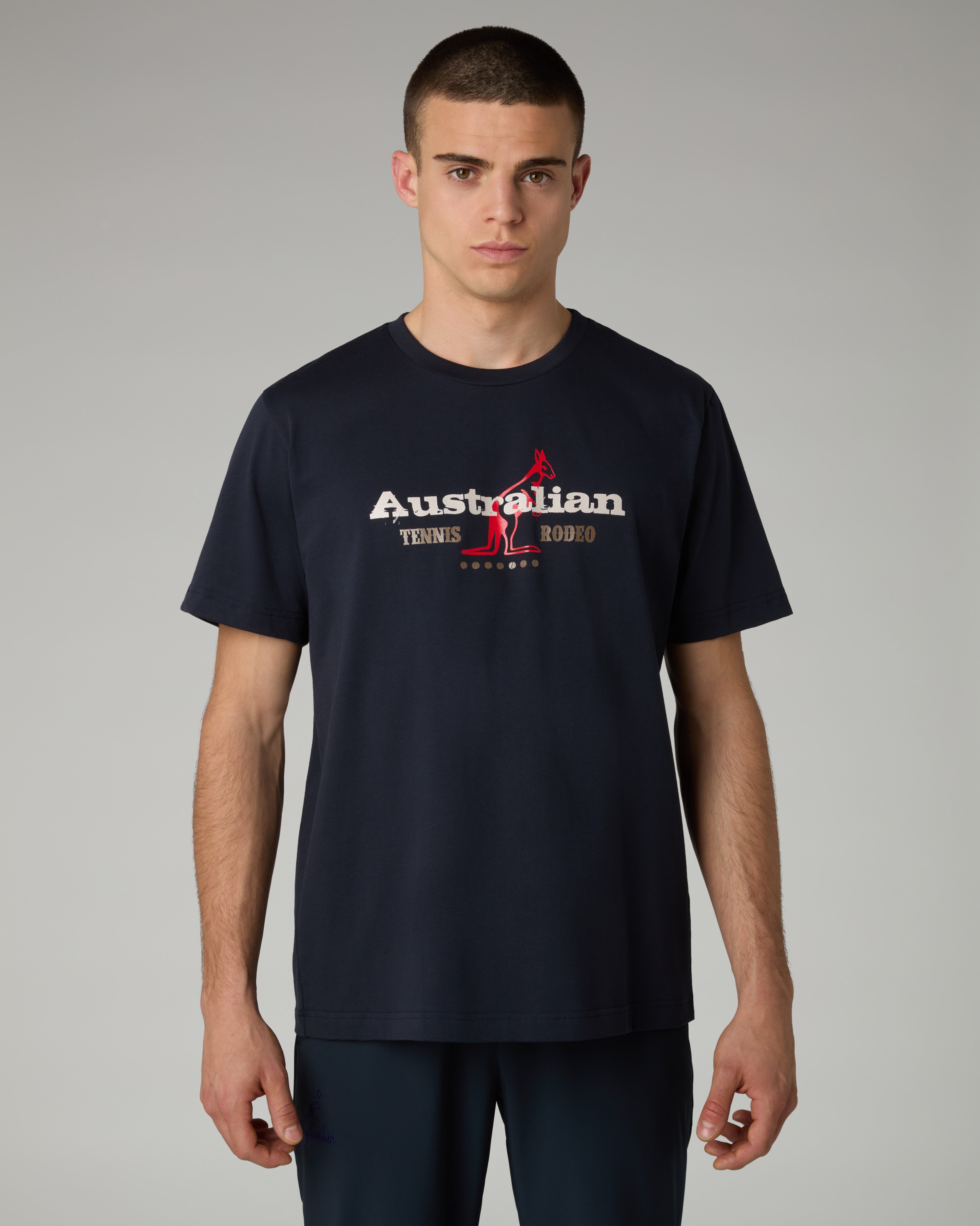 australian-rodeo-t-shirt-in-cotone-regular-fit-blu-navy image 1