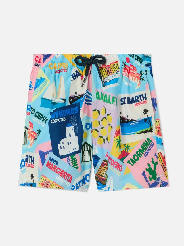 mc2-saint-barth-costume-jean-lighting-da-bambino-multicolor-con-stampa-cartoline image 1