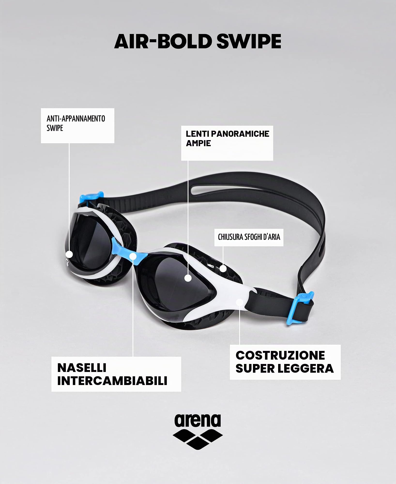 arena-air-bold-swipe-occhialini-nuoto-unisex-adulto image 2