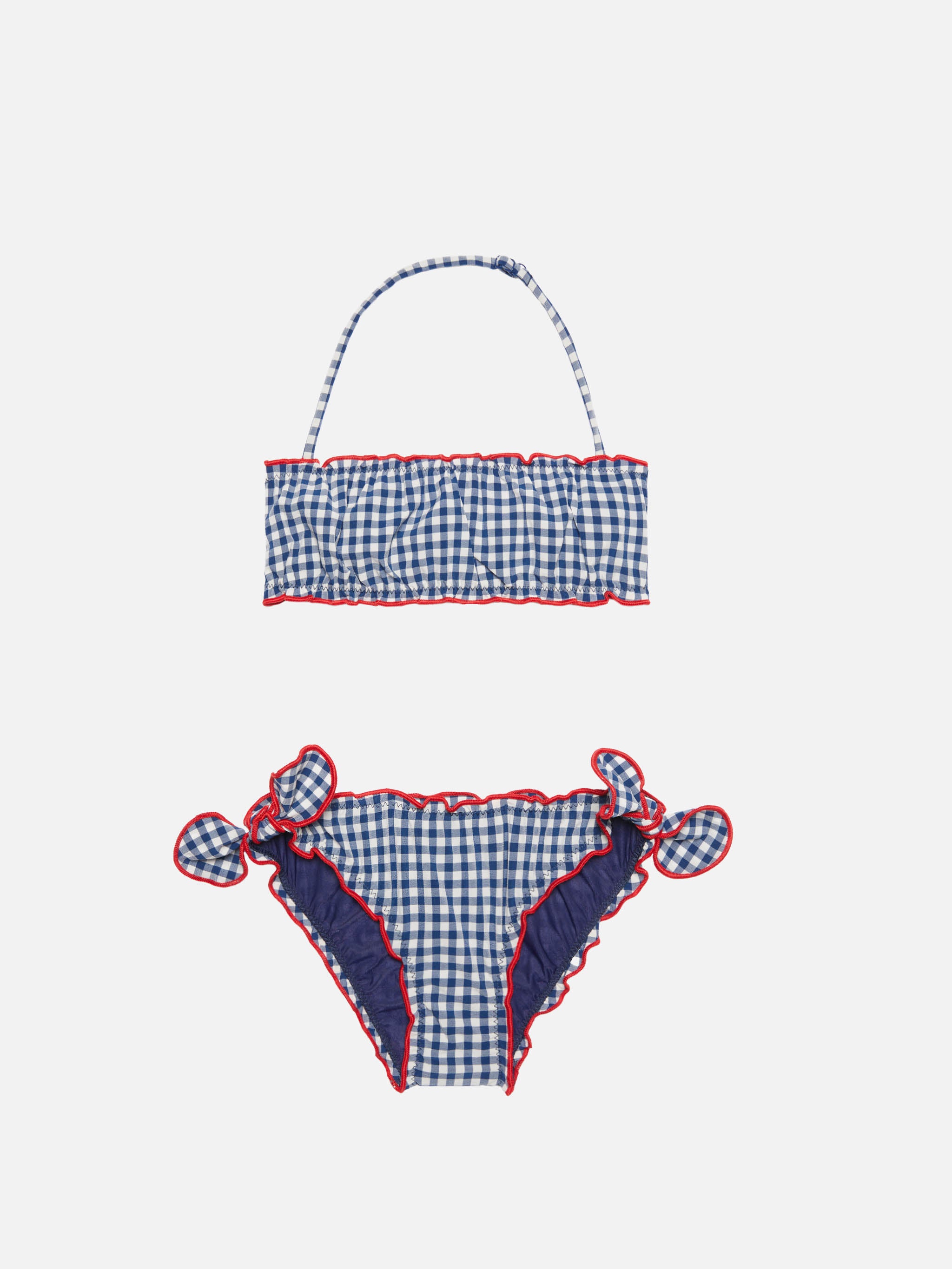 mc2-saint-barth-emy-bikini-bambina-fascia-vichy-bianco-blu-laccetti image 1
