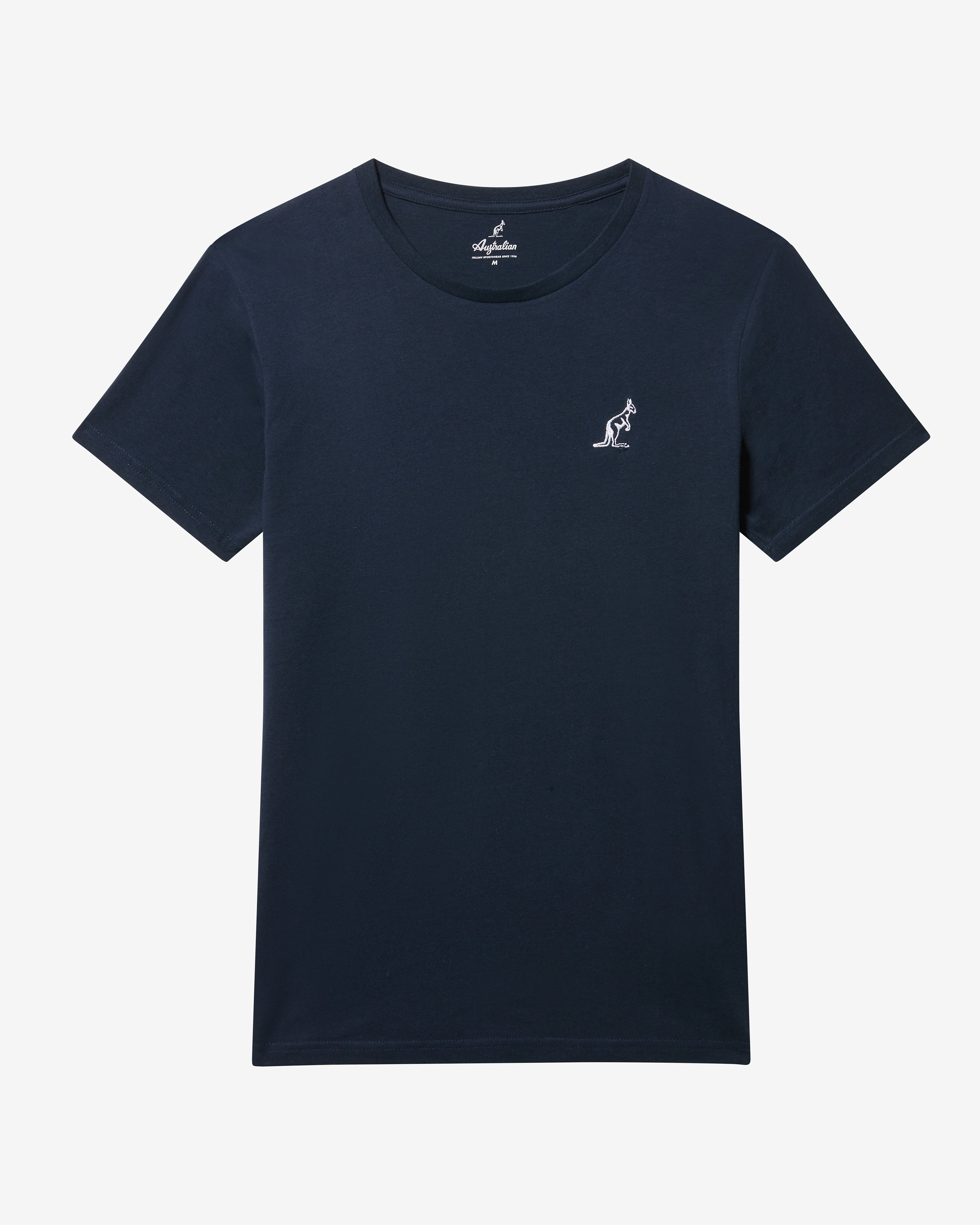 australian-basic-t-shirt-sportswear-cotone-blu-navy-logo-ricamato image 5