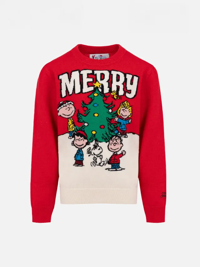 mc2-saint-barth-maglione-girocollo-rosso-da-bambino-douglas-con-stampa-peanuts-s image 1