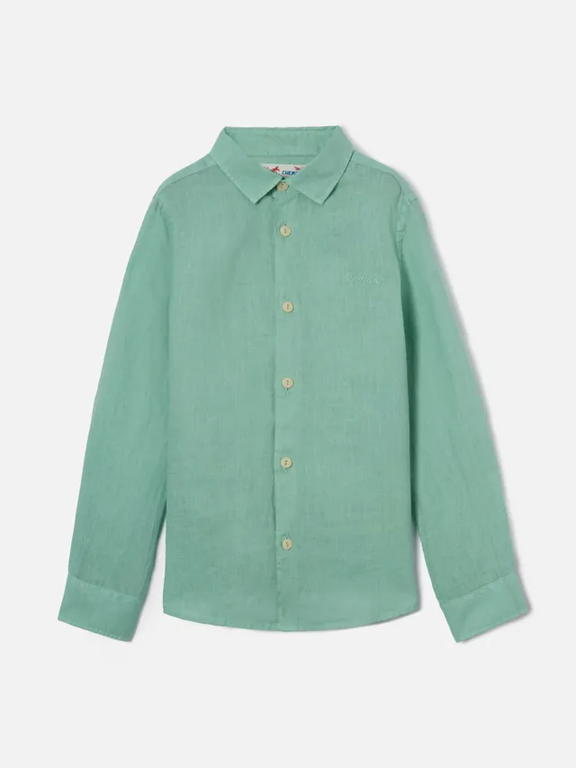 mc2-saint-barth-camicia-agnes-lino-verde-salvia-bambino image 1