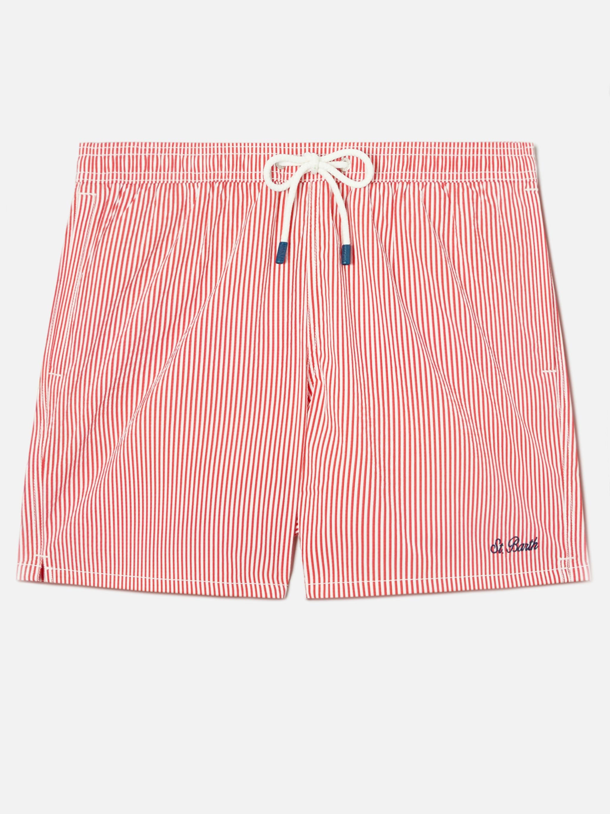 mc2-saint-barth-patmos-costume-mare-uomo-seersucker-rosso-rigato image 1