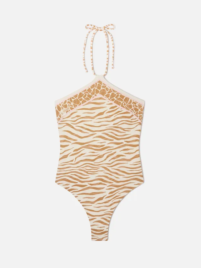 mc2-saint-barth-meryem-costume-intero-donna-animalier-zebra-marrone image 1