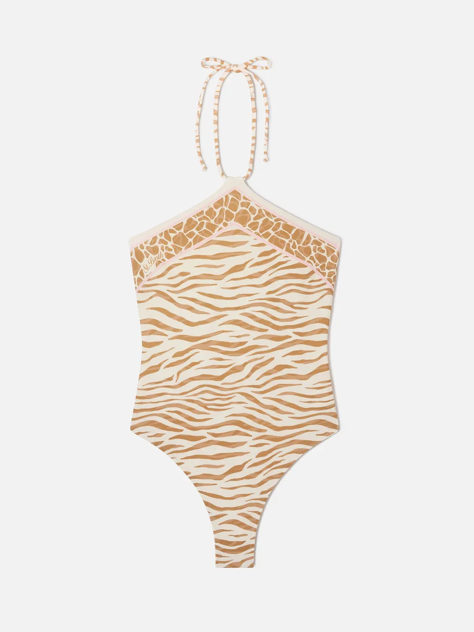 mc2-saint-barth-meryem-costume-intero-donna-animalier-zebra-marrone image 1