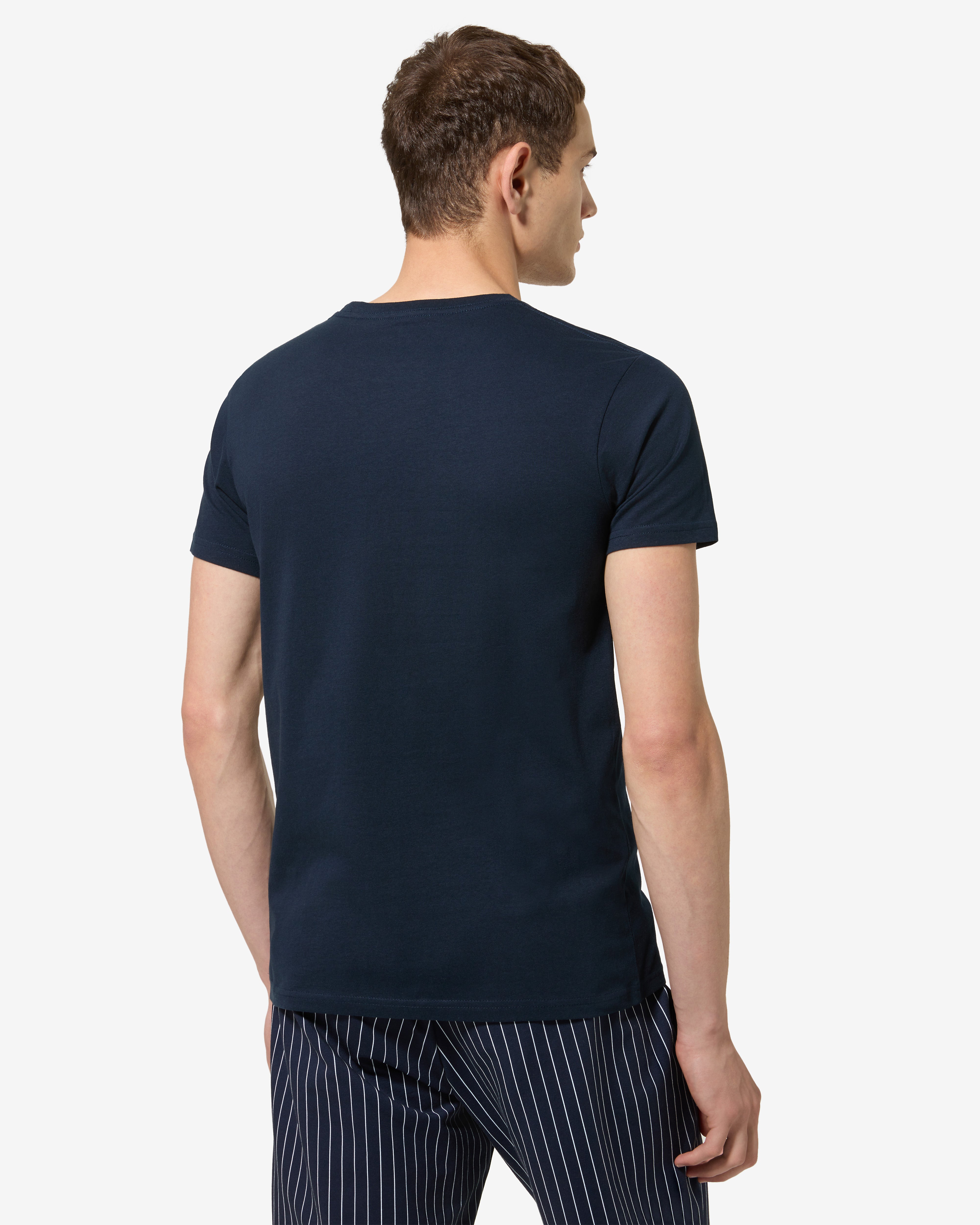 australian-basic-t-shirt-sportswear-cotone-blu-navy-logo-ricamato image 3