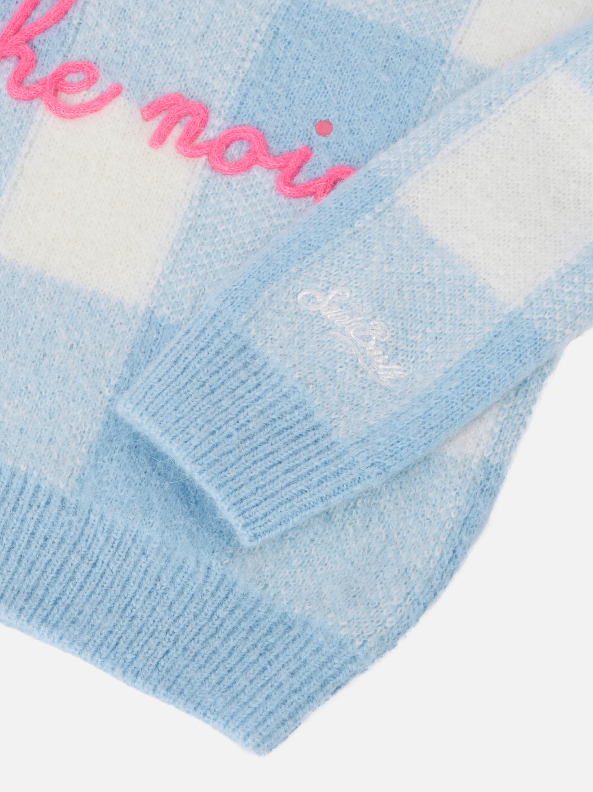 mc2-saint-barth-maglione-girocollo-bambina-jacquard-quadri-uff-che-noia image 4