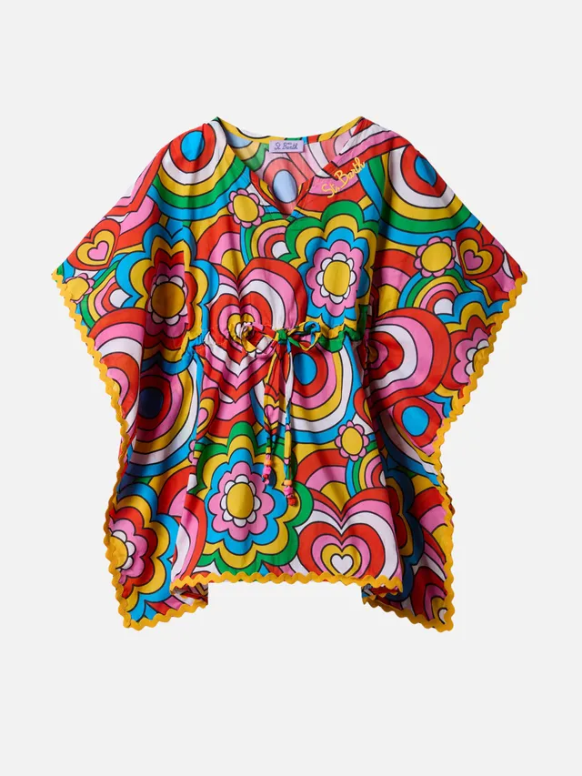 mc2-saint-barth-poncho-bambina-kate-multicolore-in-cotone image 1