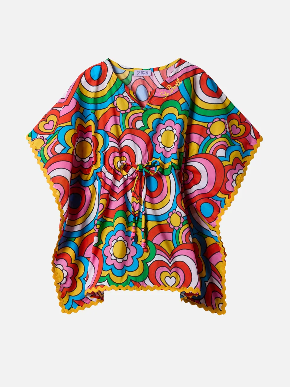 mc2-saint-barth-poncho-bambina-kate-multicolore-in-cotone image 1
