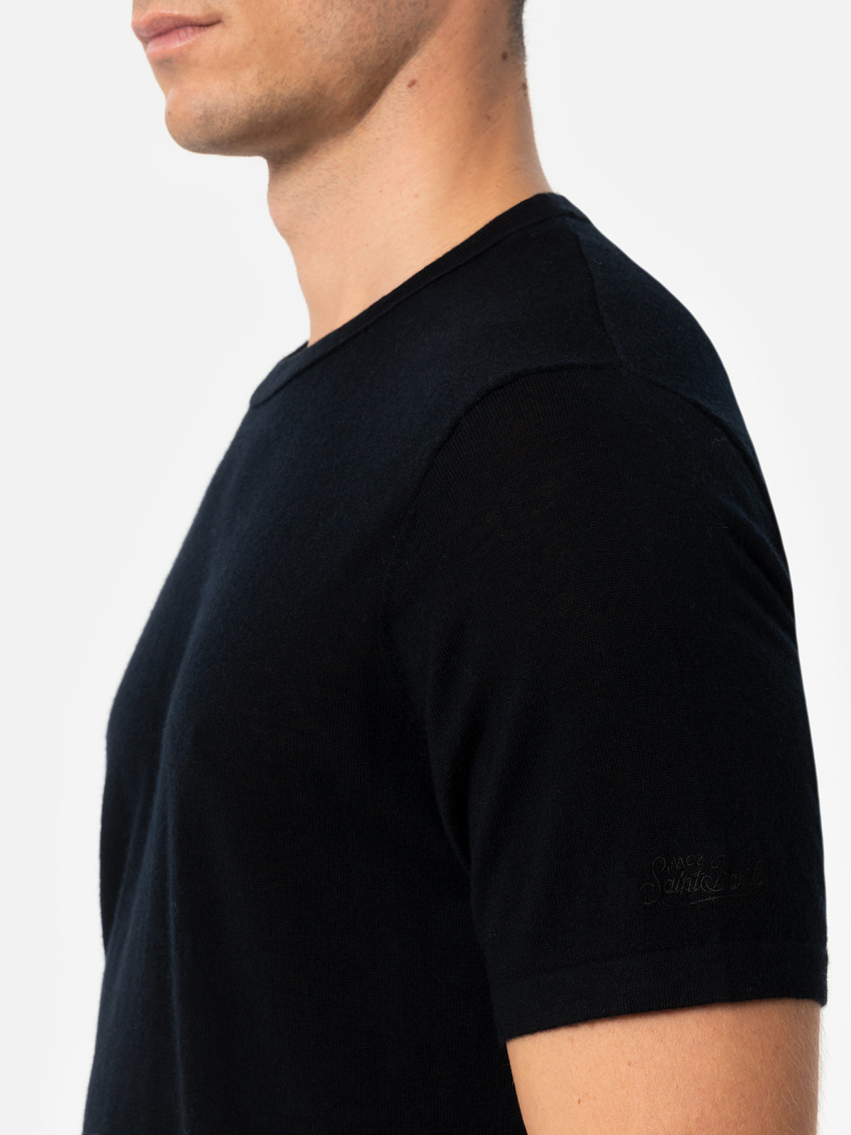 mc2-saint-barth-t-shirt-scotto-in-lana-merino-e-cashmere image 3