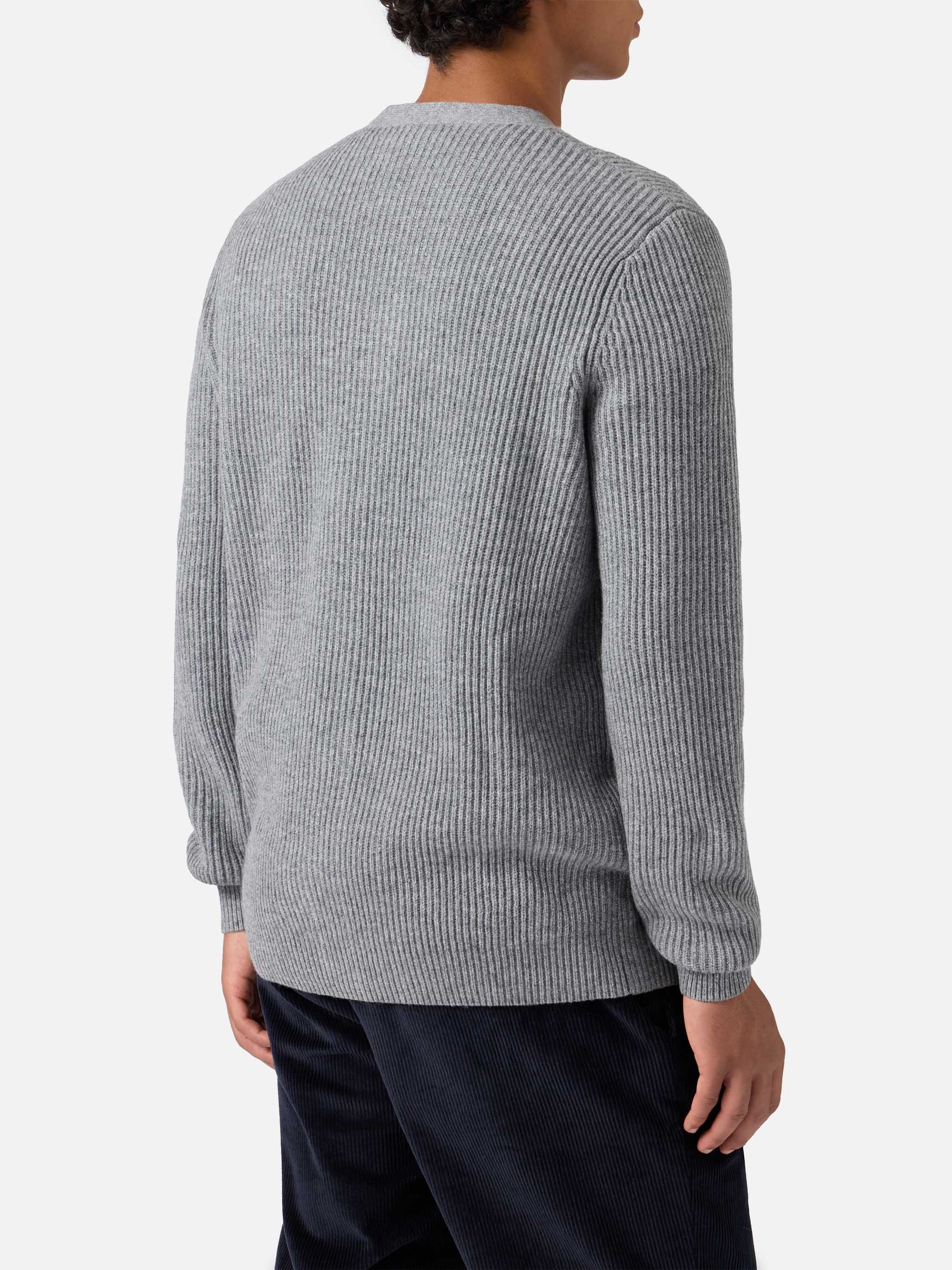 mc2-saint-barth-cardigan-herrison-in-pura-lana-merino-grigio-melange-a-coste-ing image 3