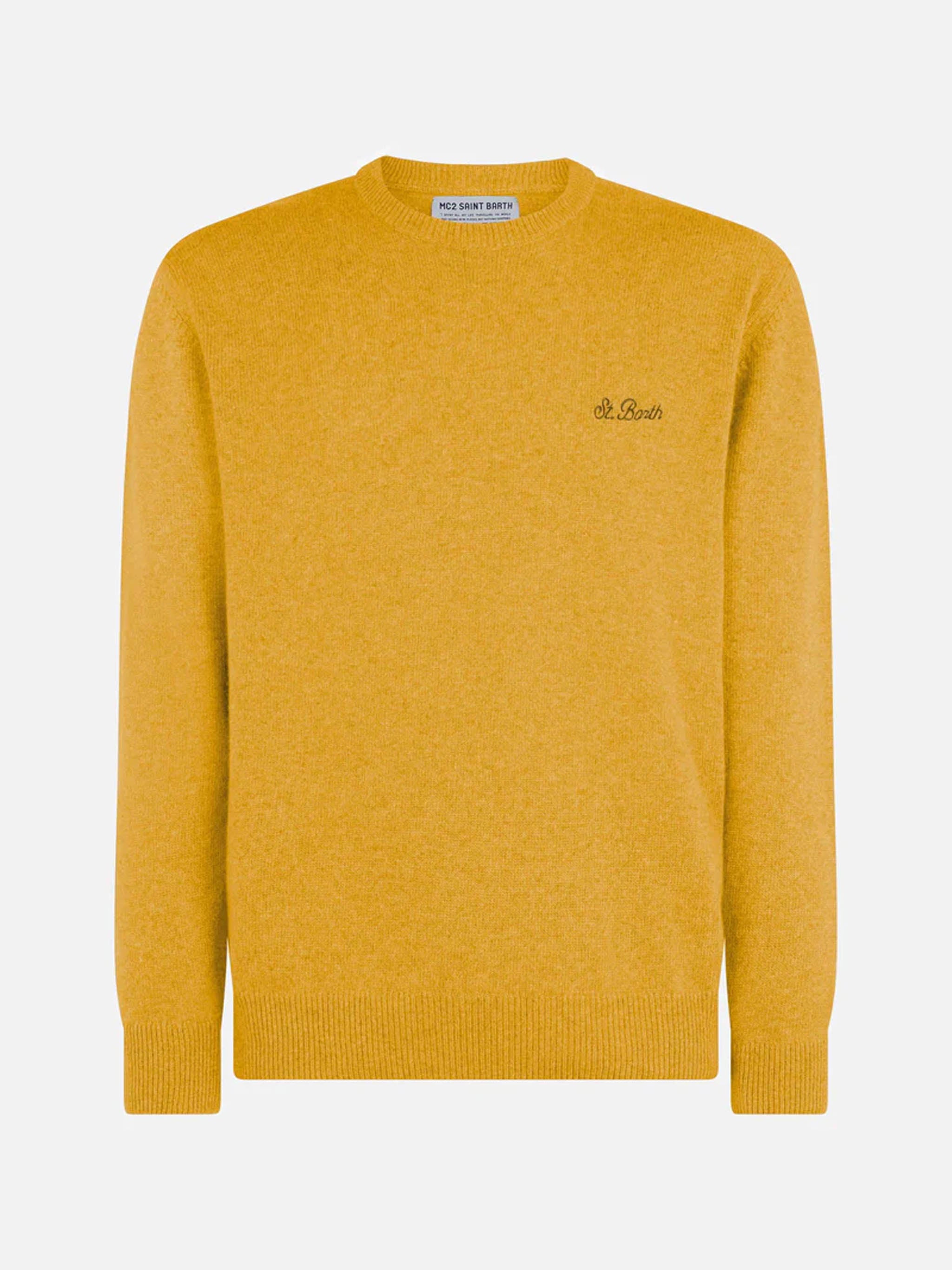 mc2-saint-barth-maglione-regent-uomo-girocollo-lambswool-giallo-ocra image 4