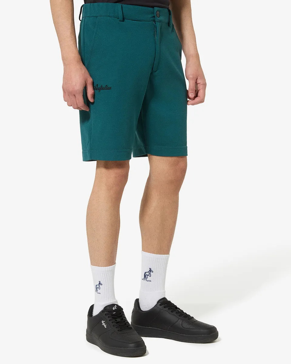australian-club-short-pantaloncino-fixed-piquet-alloro-con-tasca-zip image 1