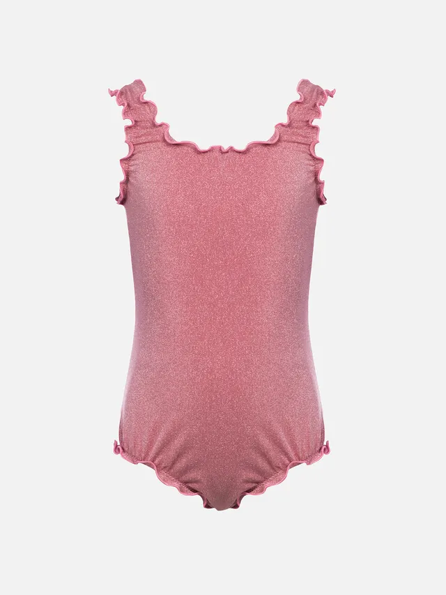 mc2-saint-barth-clio-costume-intero-bambina-lurex-rosa-con-balza image 1