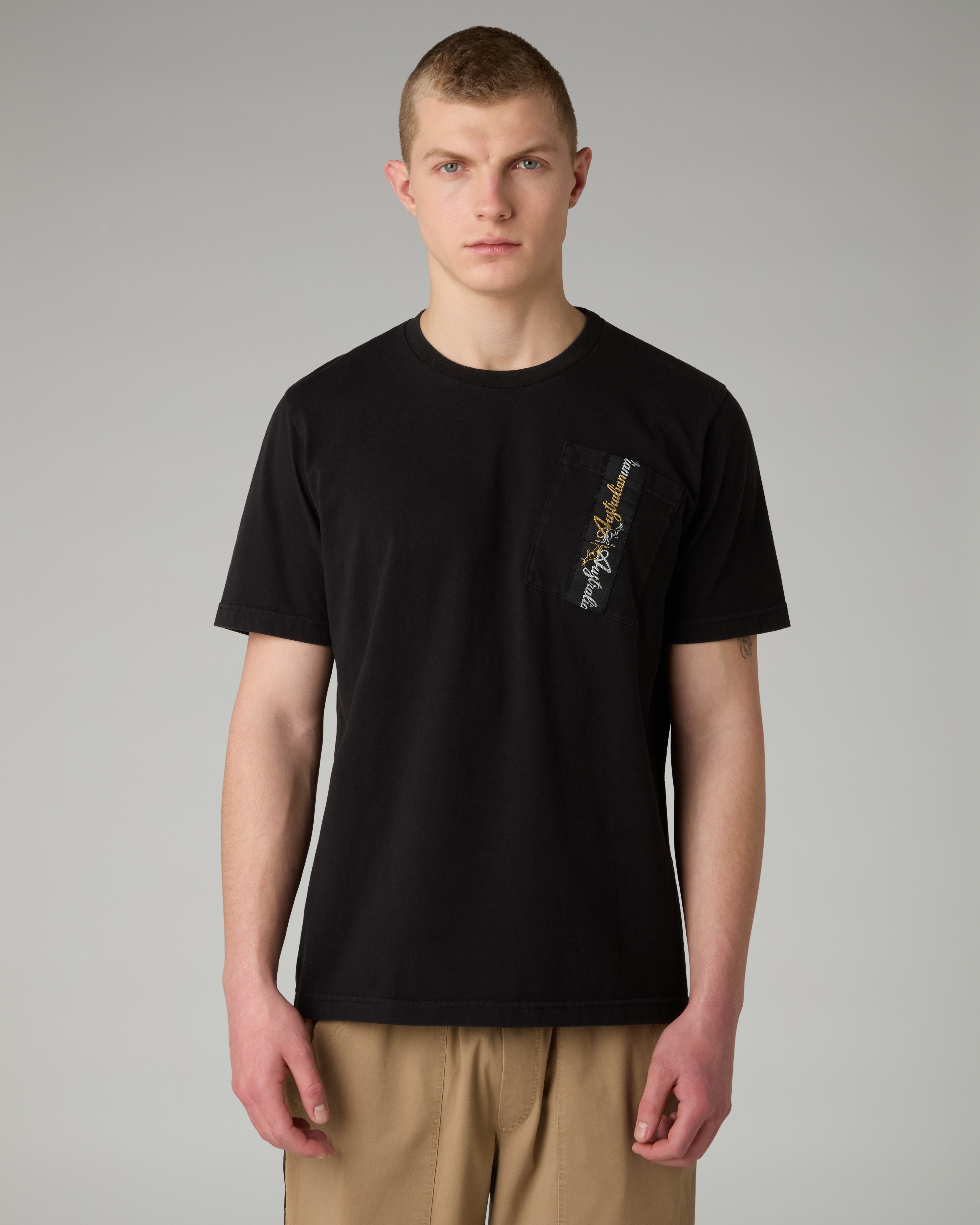 australian-tape-pocket-t-shirt-maglietta-cotone-con-taschino-e-banda image 1