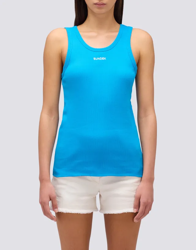 sundek-canotta-donna-a-costine-regular-fit-con-logo-ricamato image 1