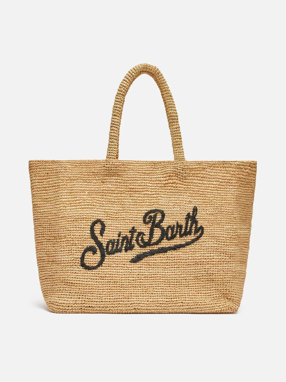 mc2-saint-barth-borsa-beach-tote-in-raffia-naturale-e-nero-con-logo-ricamato image 1