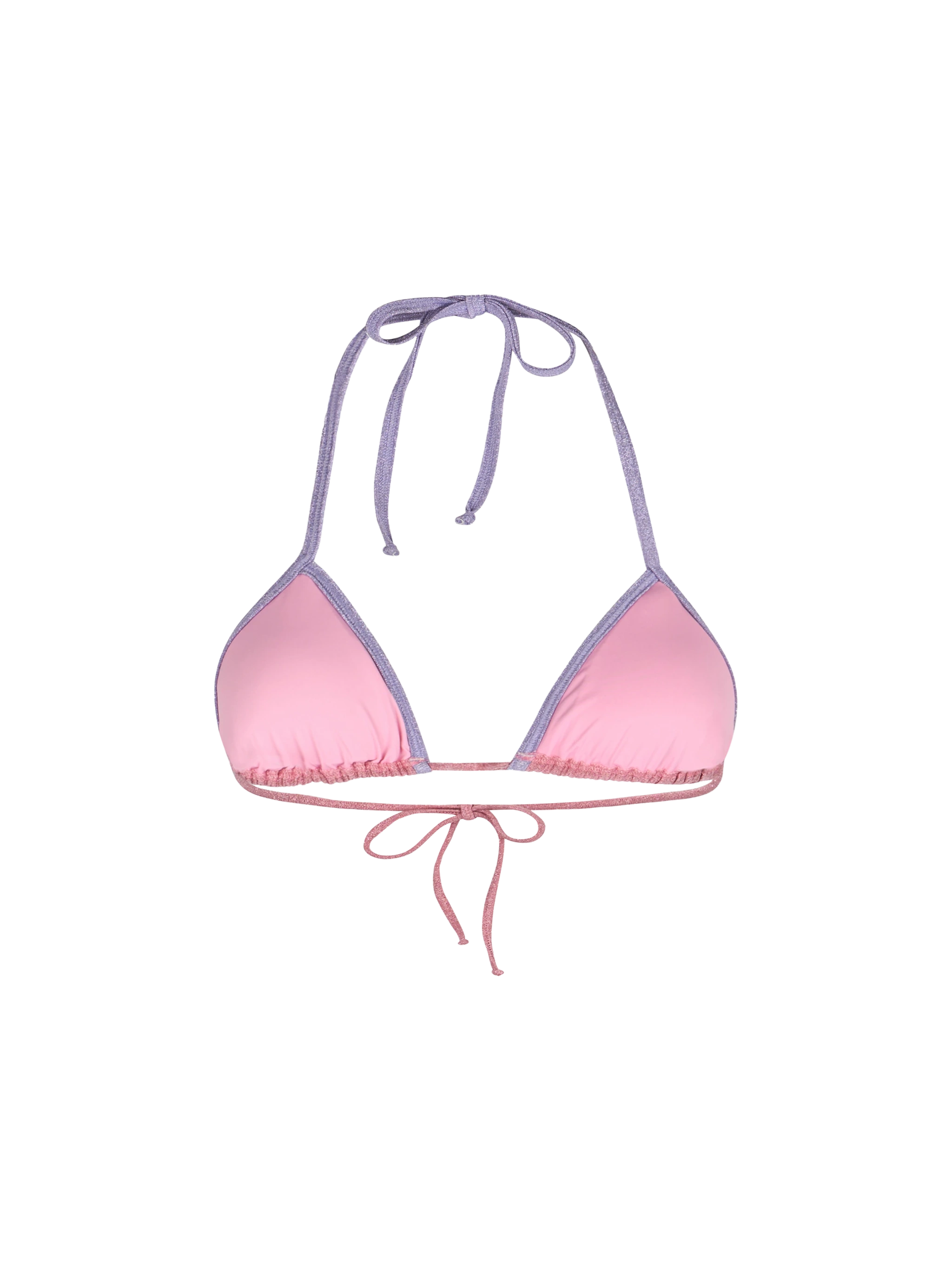 mc2-saint-barth-top-bikini-leah-triangolo-lurex-rosa-con-piping image 2