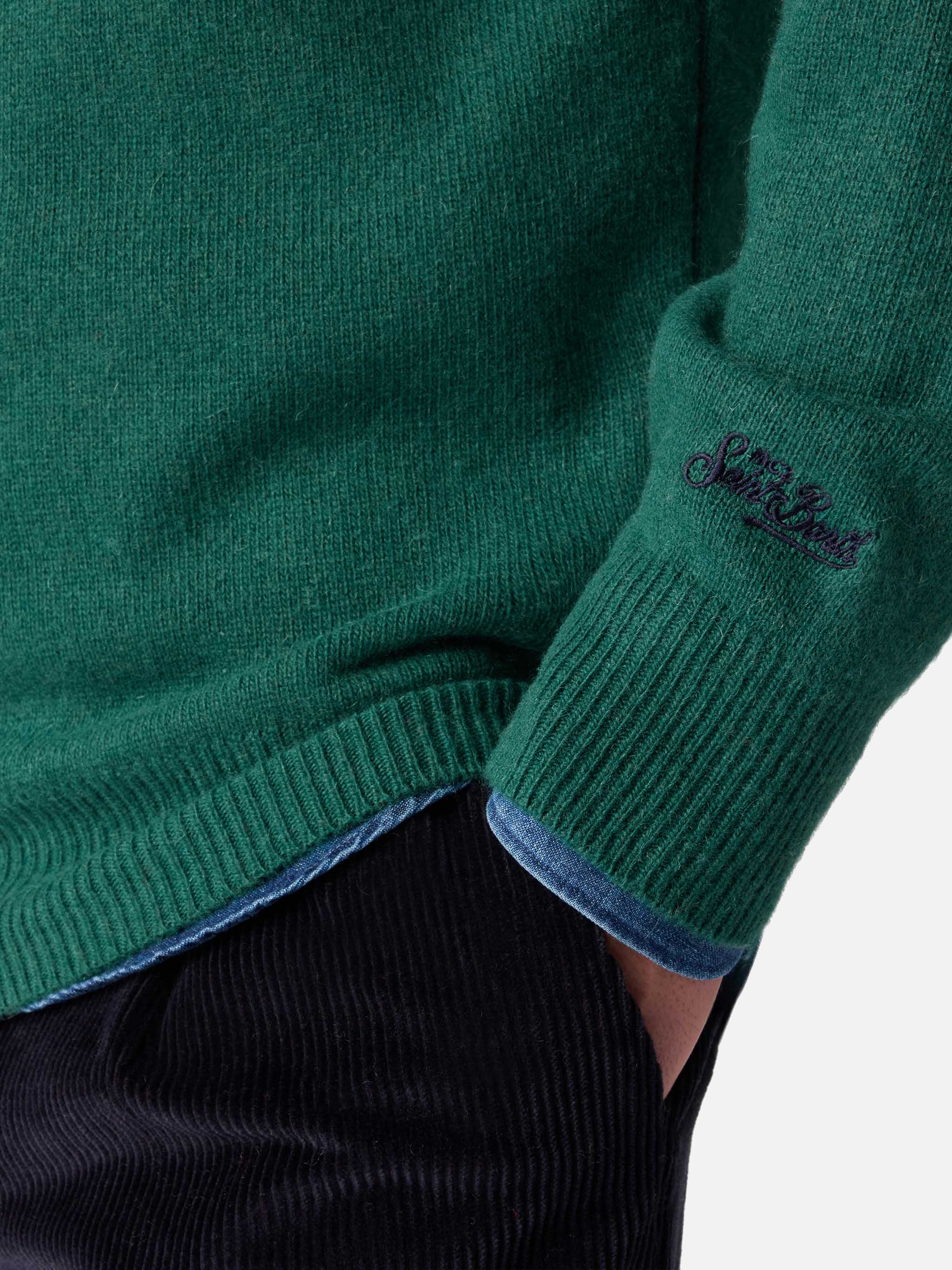 mc2-saint-barth-heron-her0001-maglione-girocollo-uomo-verde-con-ricamo image 4