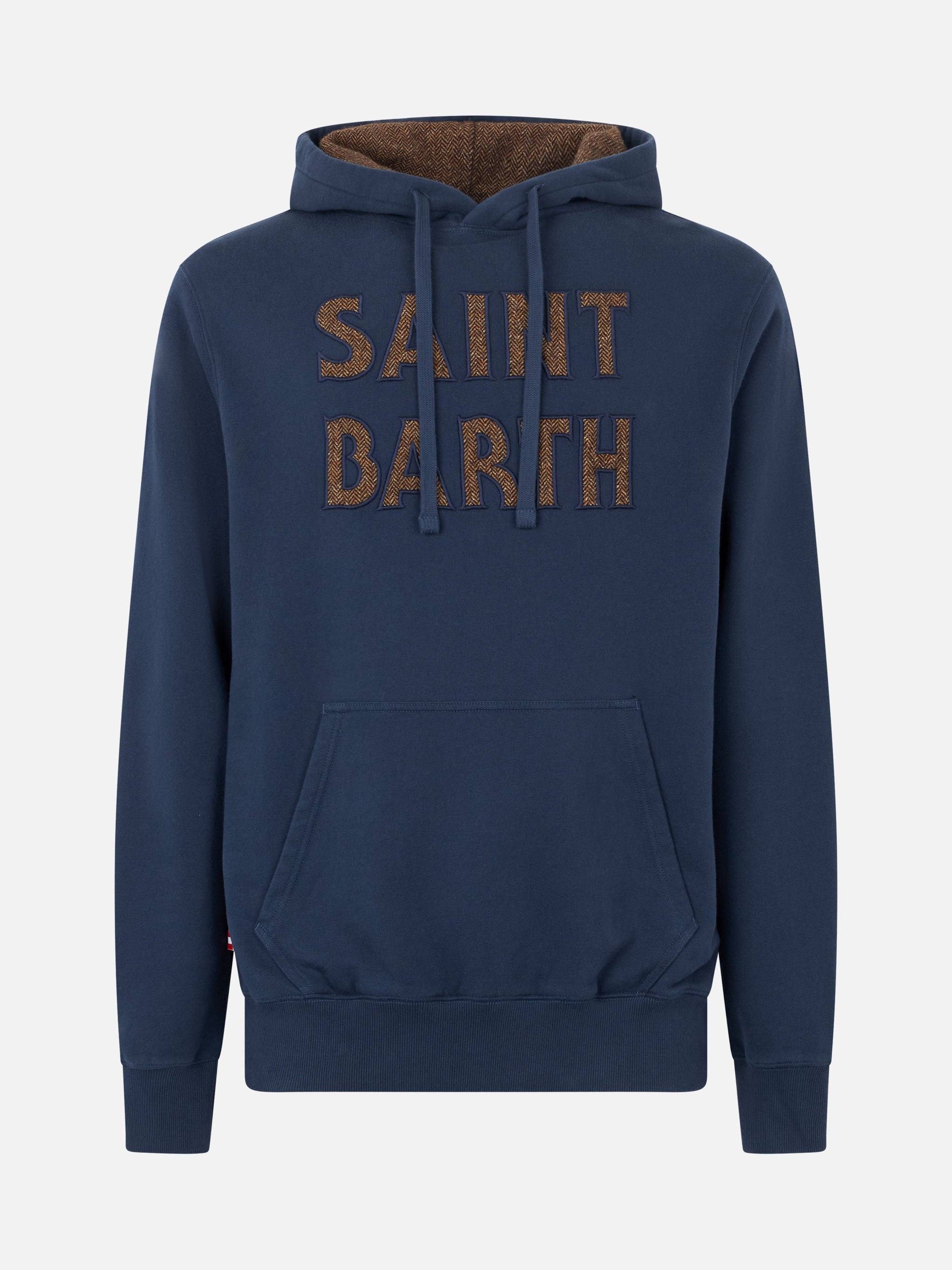 mc2-saint-barth-tribeca-felpa-uomo-con-cappuccio-blu-con-patch image 4