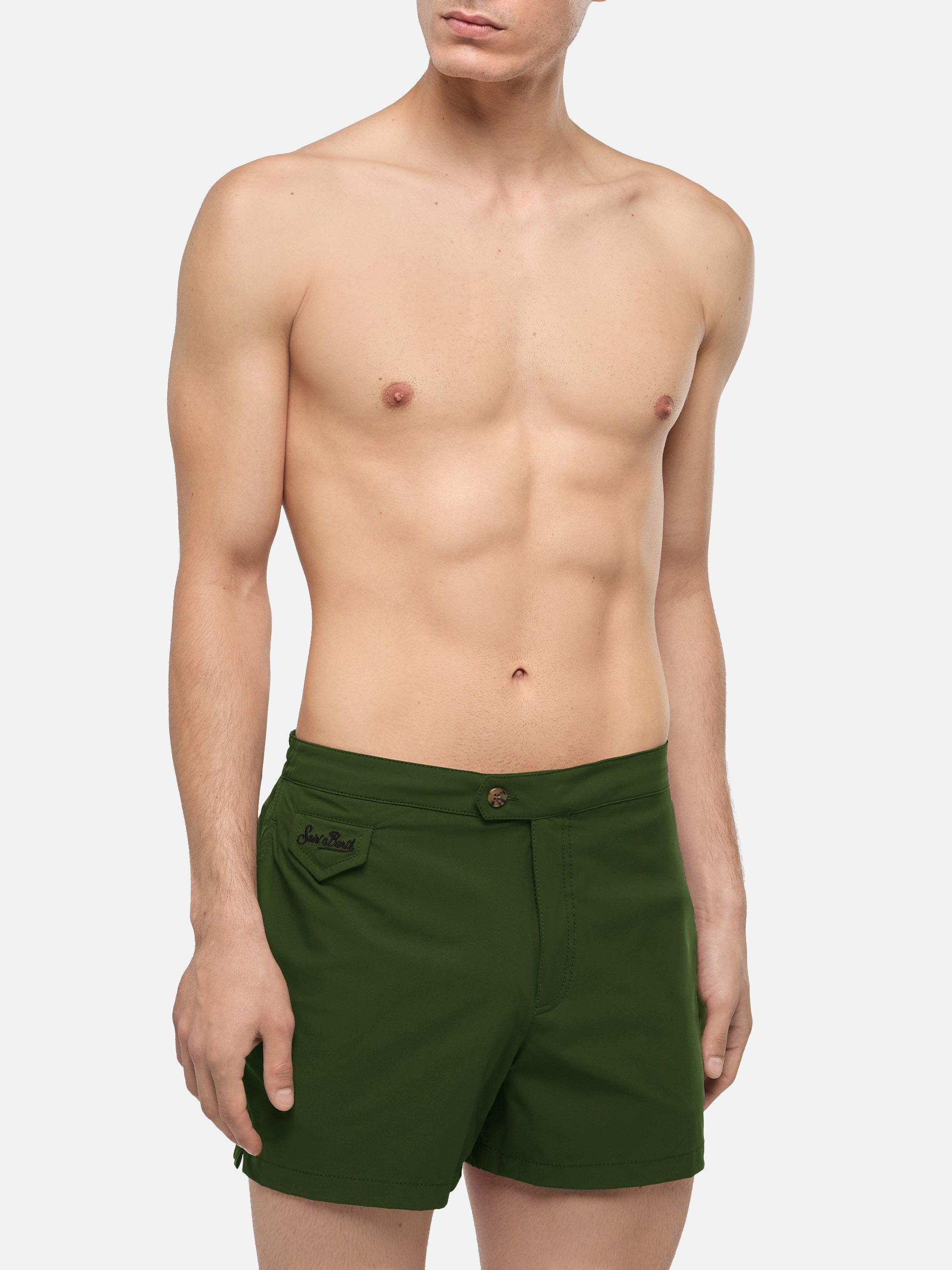 mc2-saint-barth-harrys-costume-mare-uomo-verde-militare-slim image 3