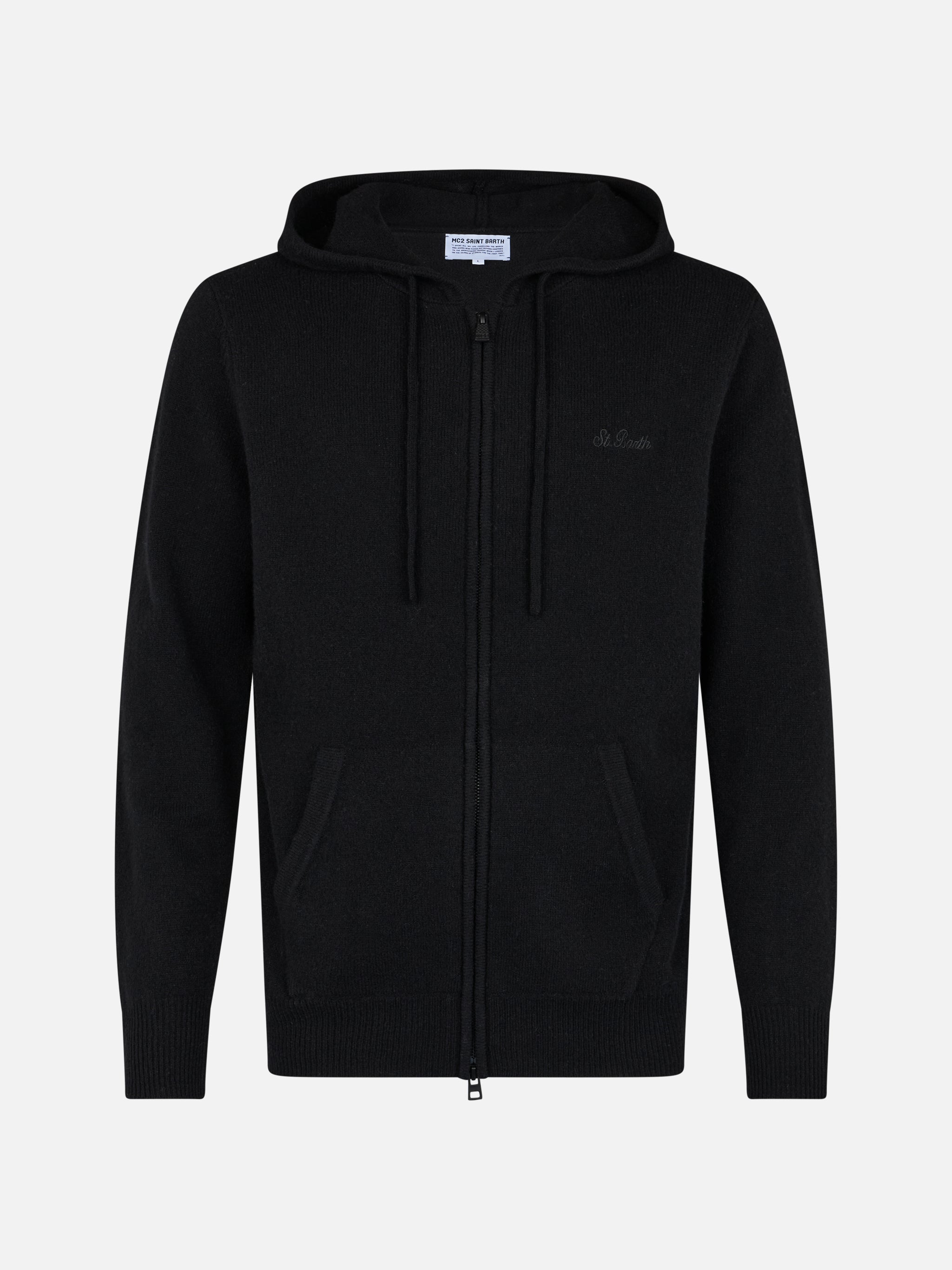 mc2-saint-barth-notting-maglia-uomo-lana-con-cappuccio-nero image 4